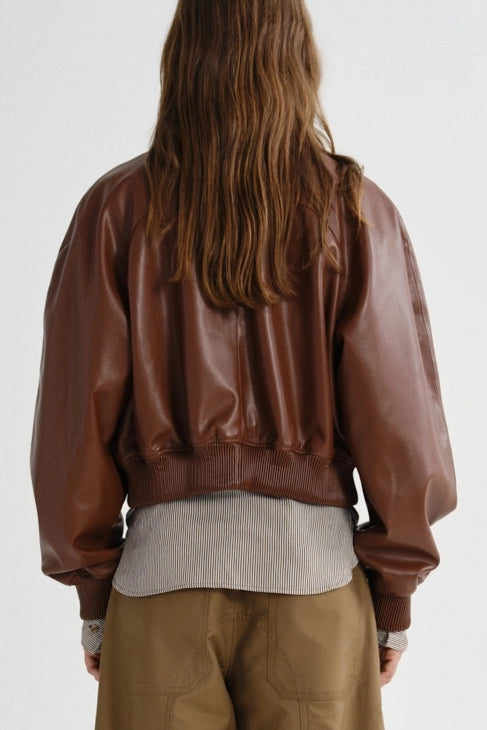Nova Bomber Leather Jacket Jackets AGOLDE
