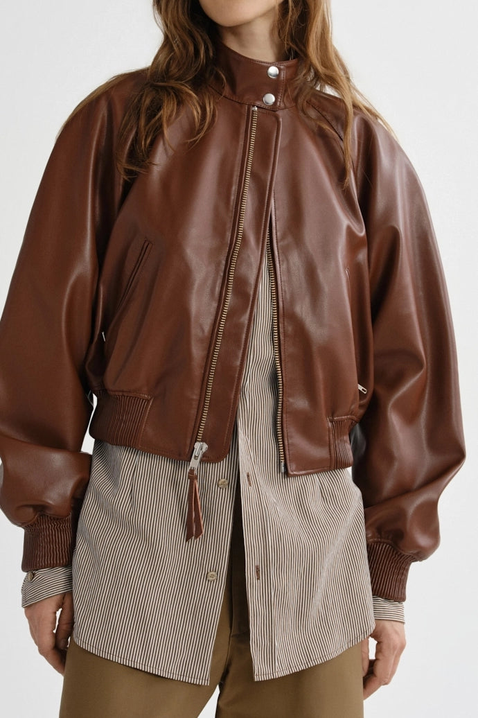 Nova Bomber Leather Jacket Jackets AGOLDE