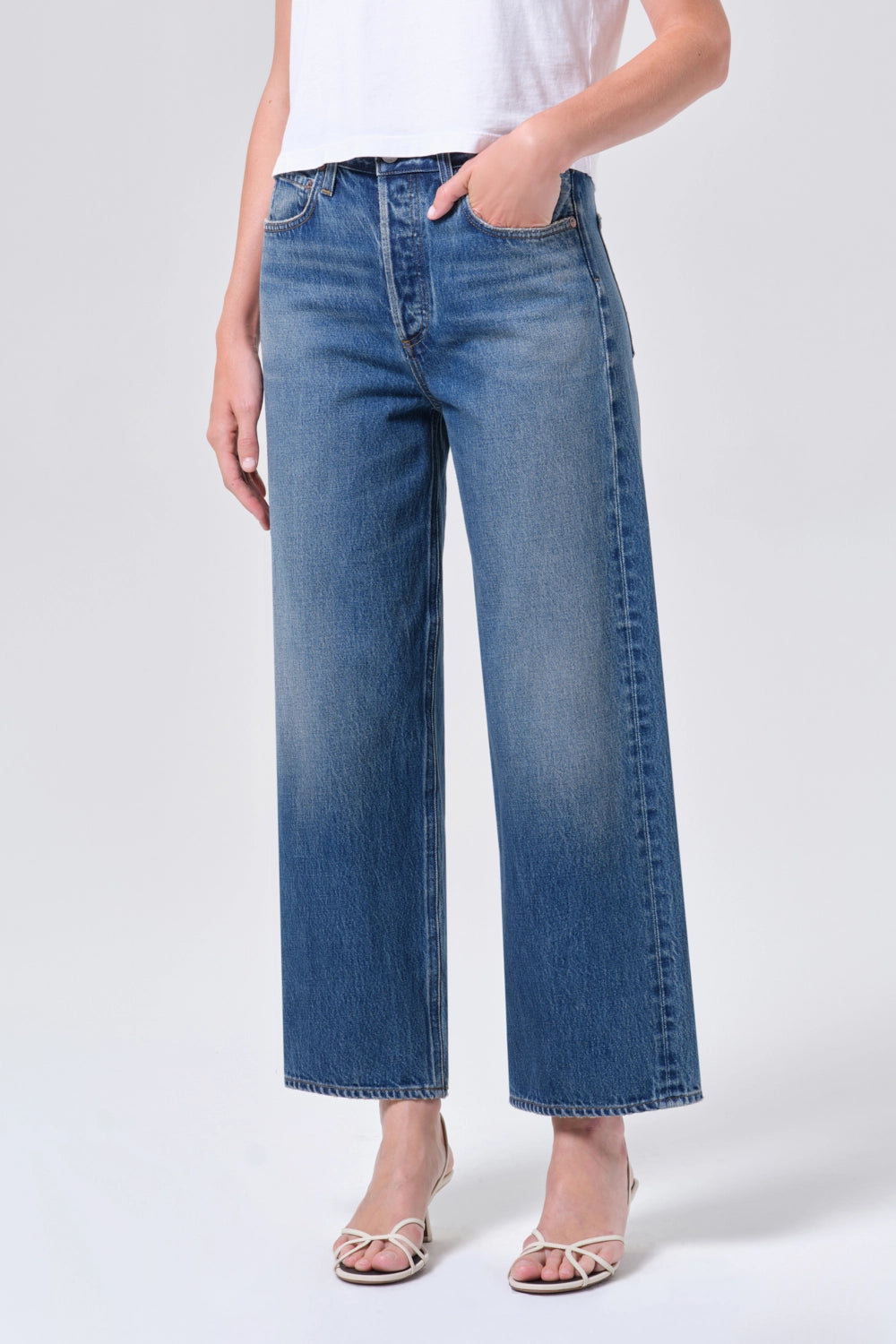 Ren Jean: High Rise Wide Leg Pants Agolde