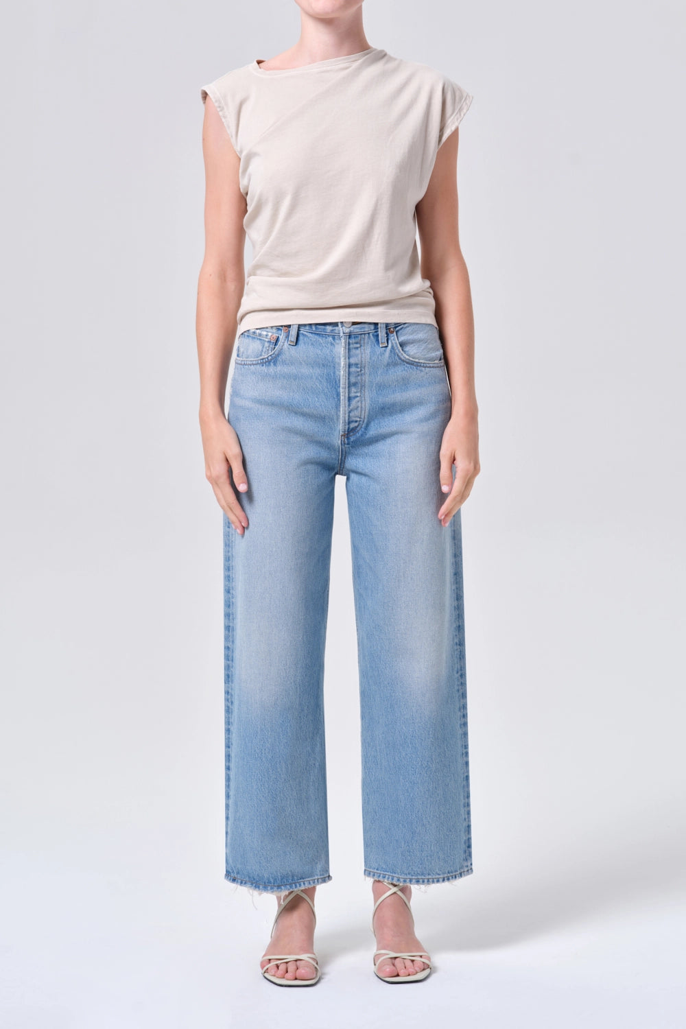 Ren Jean: High Rise Wide Leg Pants Agolde