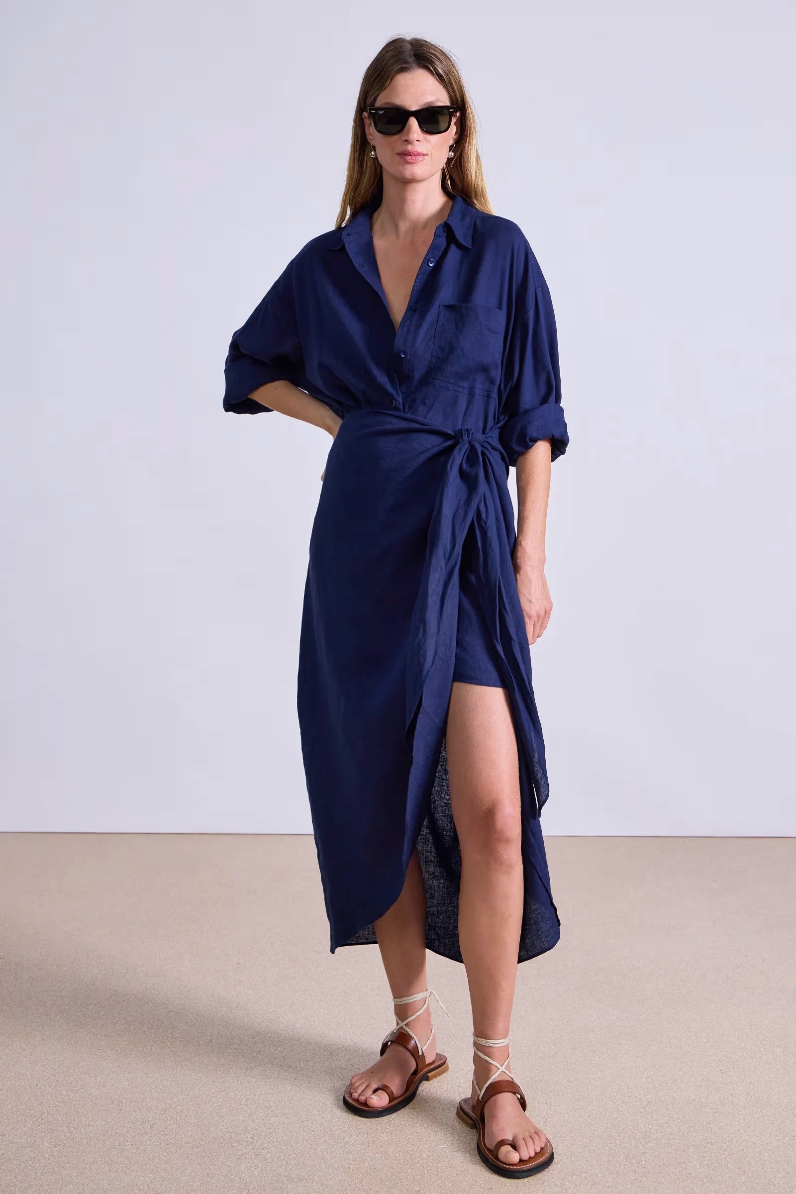 Alessandra Sarong Shirt Dress Dresses Apiece Apart