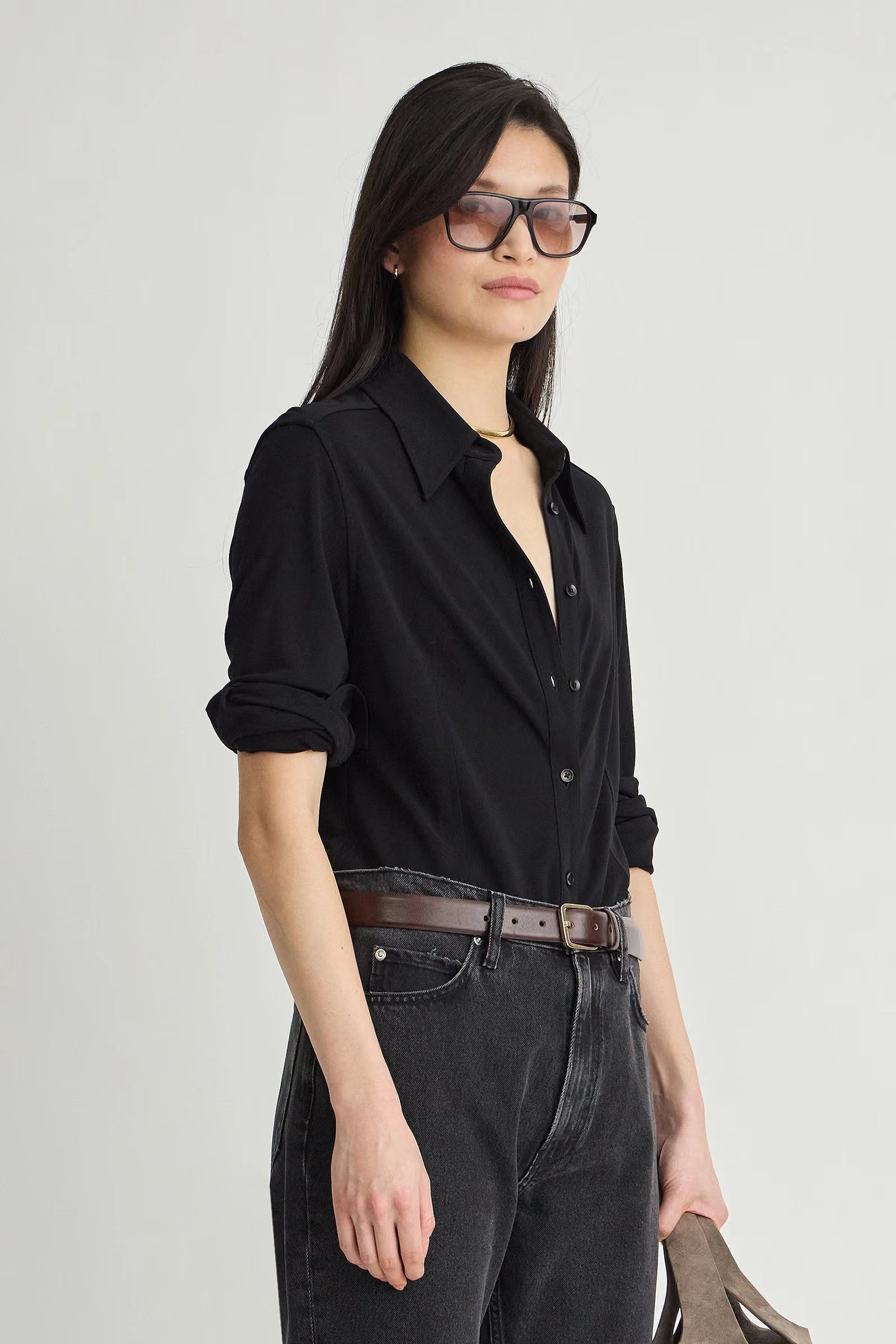 Merce Slinky Slim Button Shirt *MISSING $ Shirts & Tops Apiece Apart