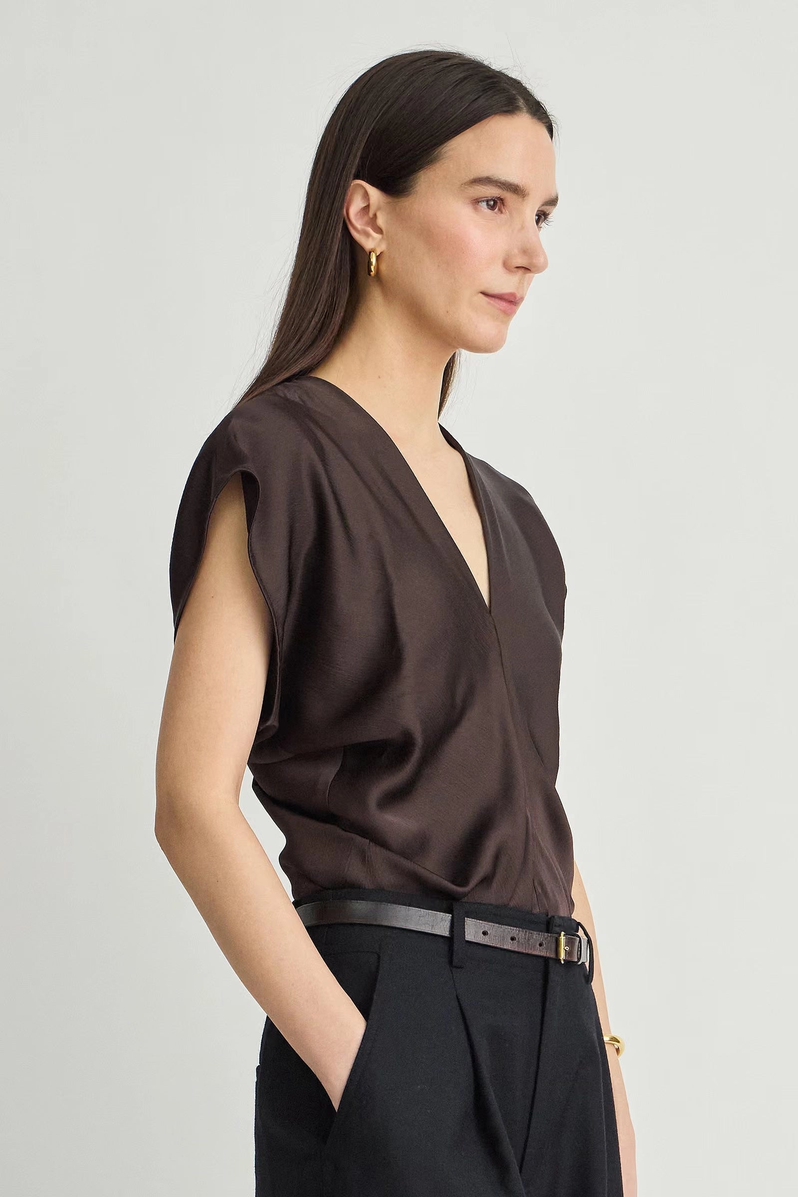 Monde Drape Bias Top