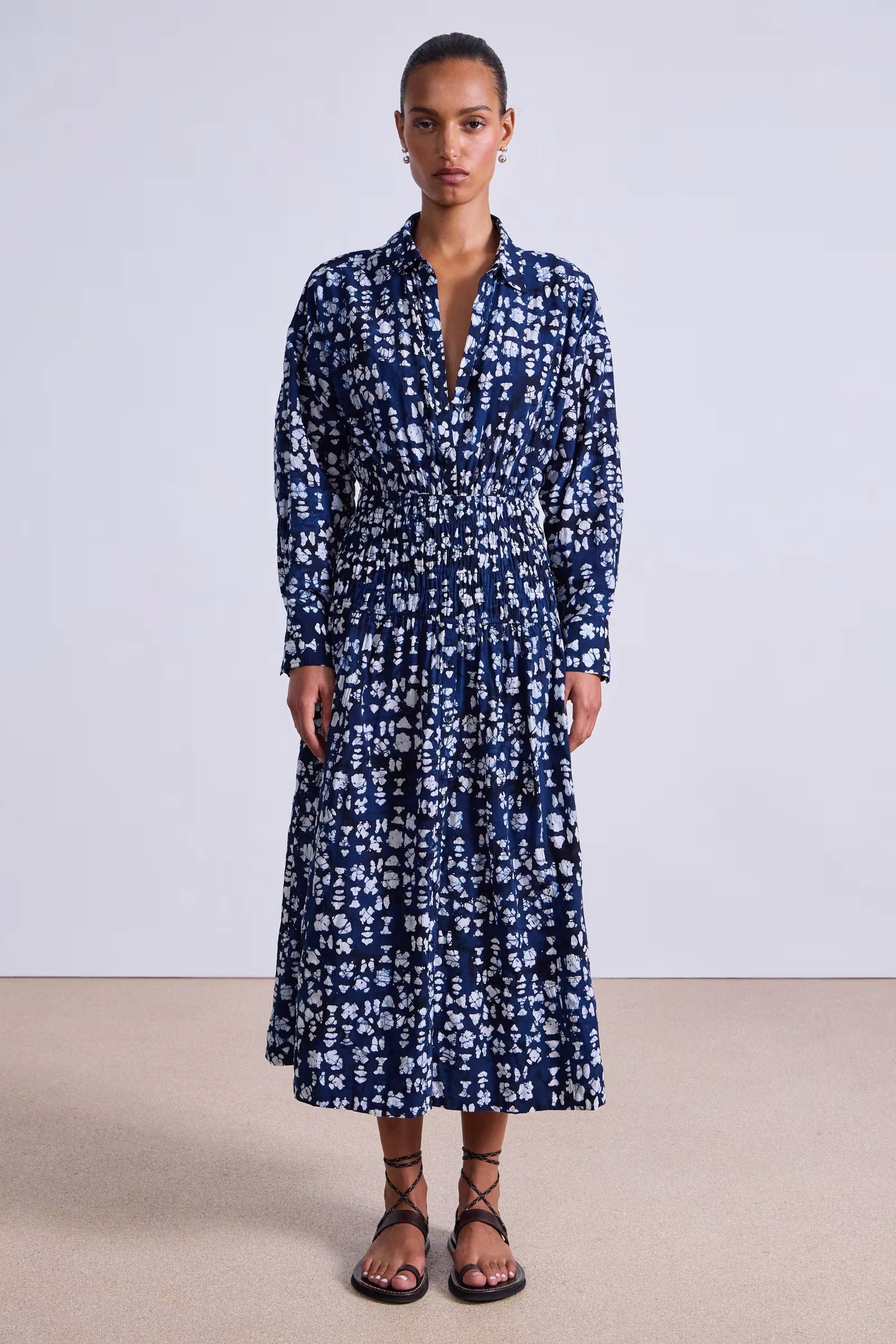 Sophia Smocked Shirt Dress Dresses Apiece Apart
