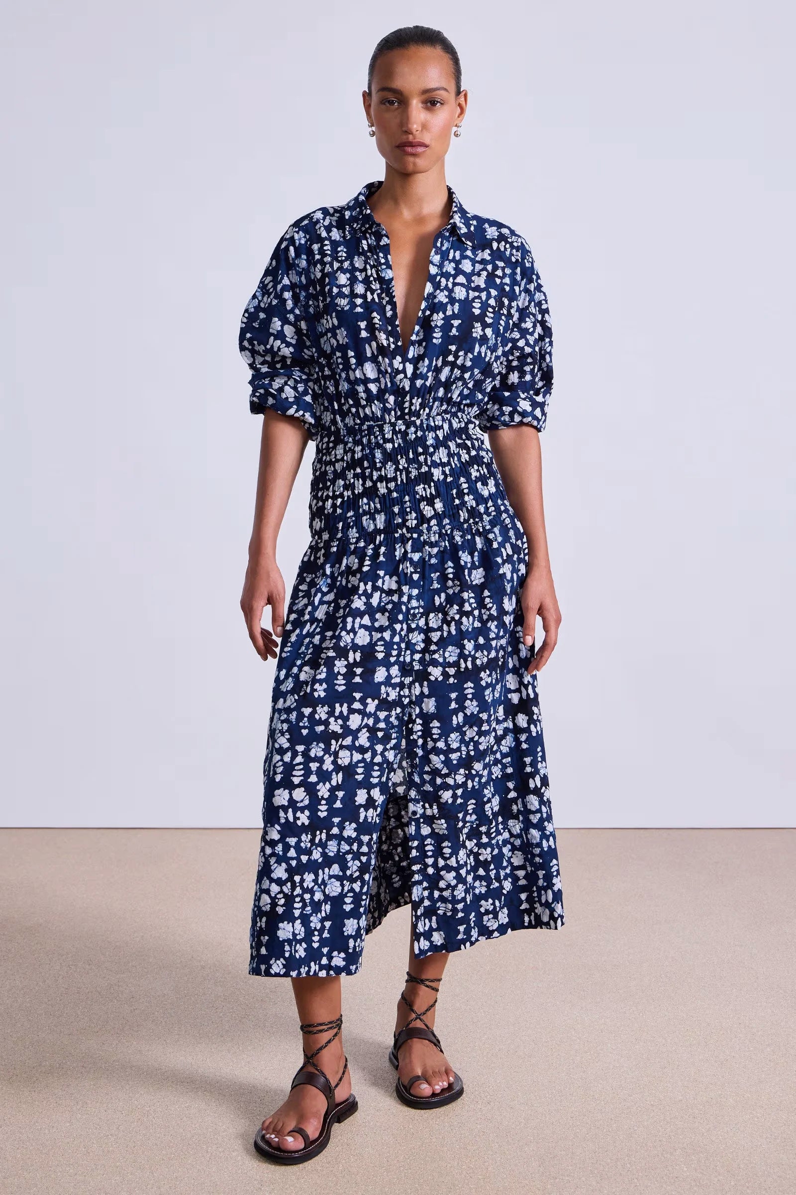Sophia Smocked Shirt Dress Dresses Apiece Apart