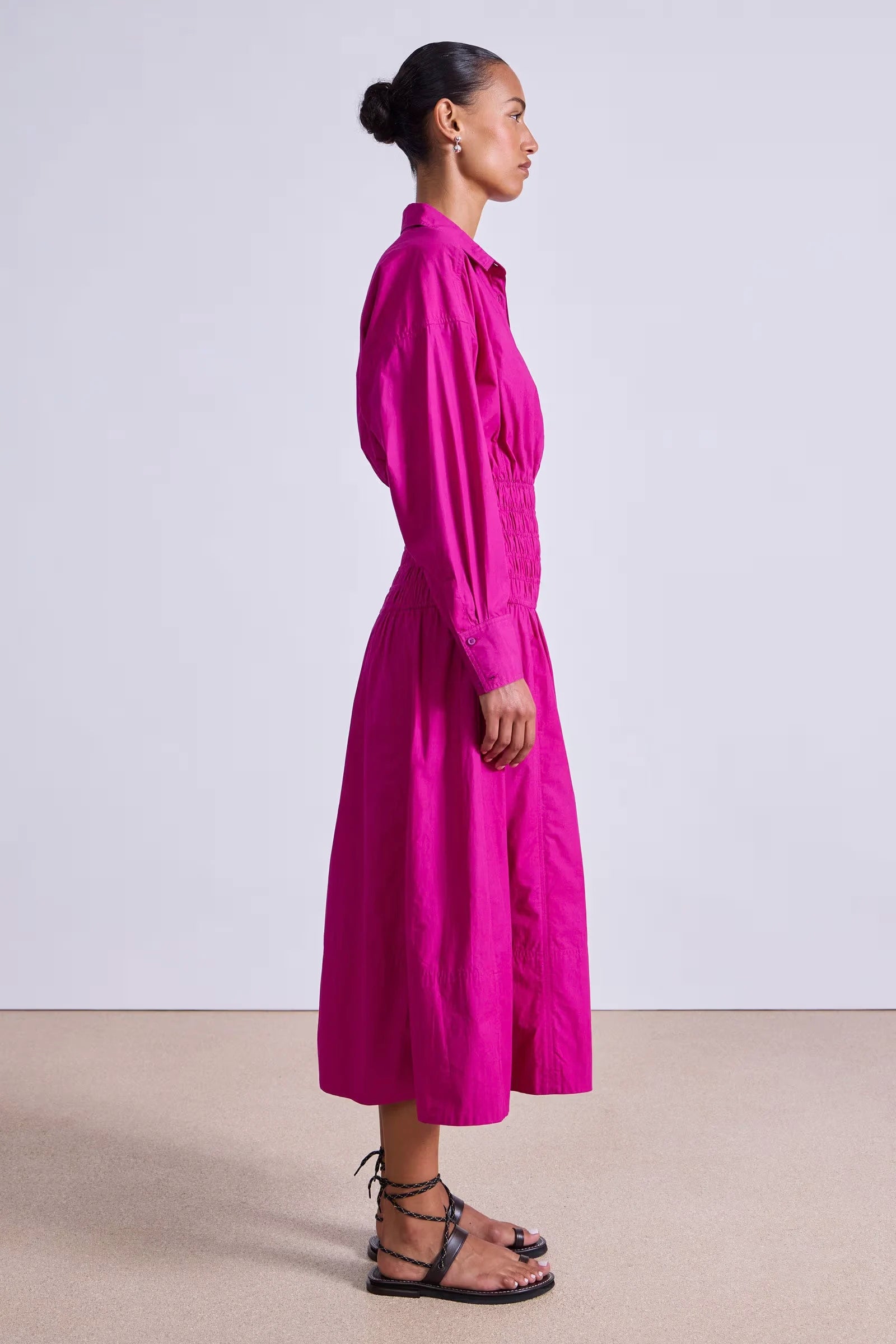 Sophia Smocked Shirt Dress Dresses Apiece Apart