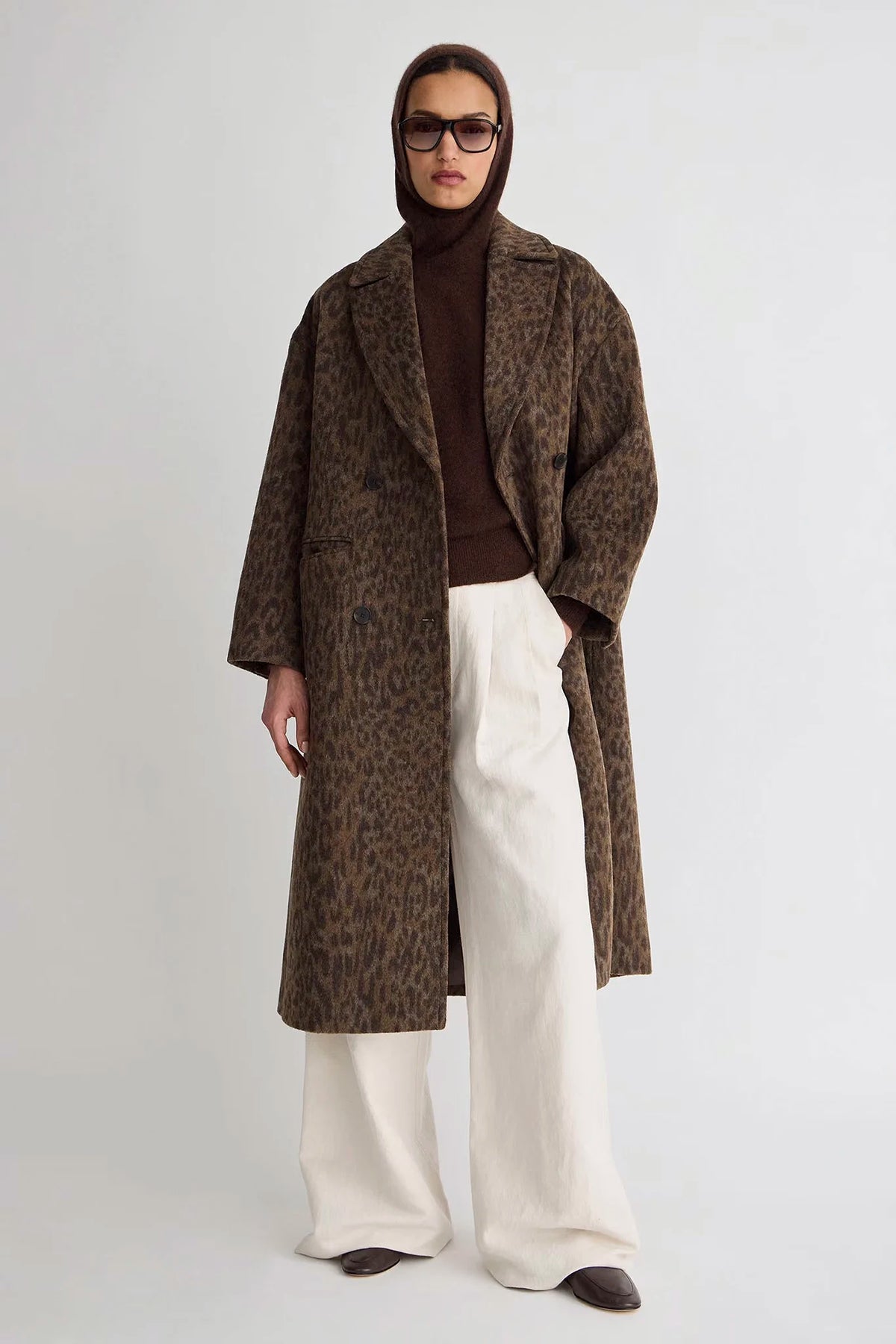 Matta Print Oversized Long Coat Jackets &amp; Coats Apiece Apart