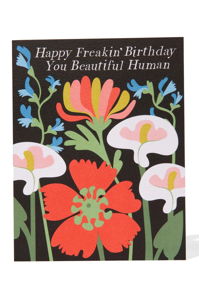 Beautiful Poppy Happy Freakin' Birthday Note Card Accessories Banquet Atelier & Workshop