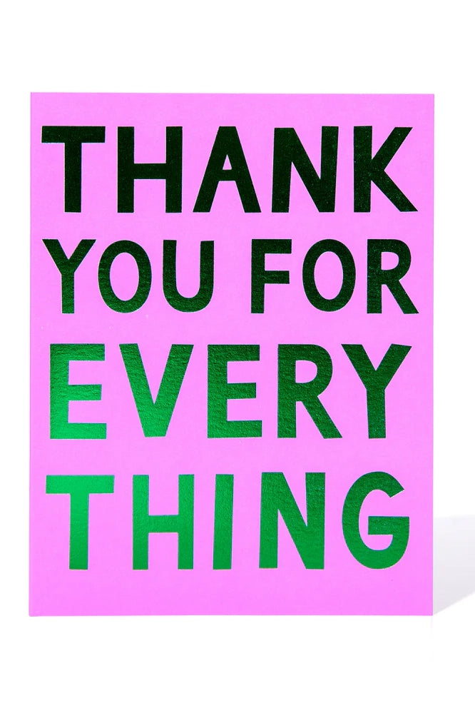 Thank You For Everything Note Card Accessories Banquet Atelier & Workshop