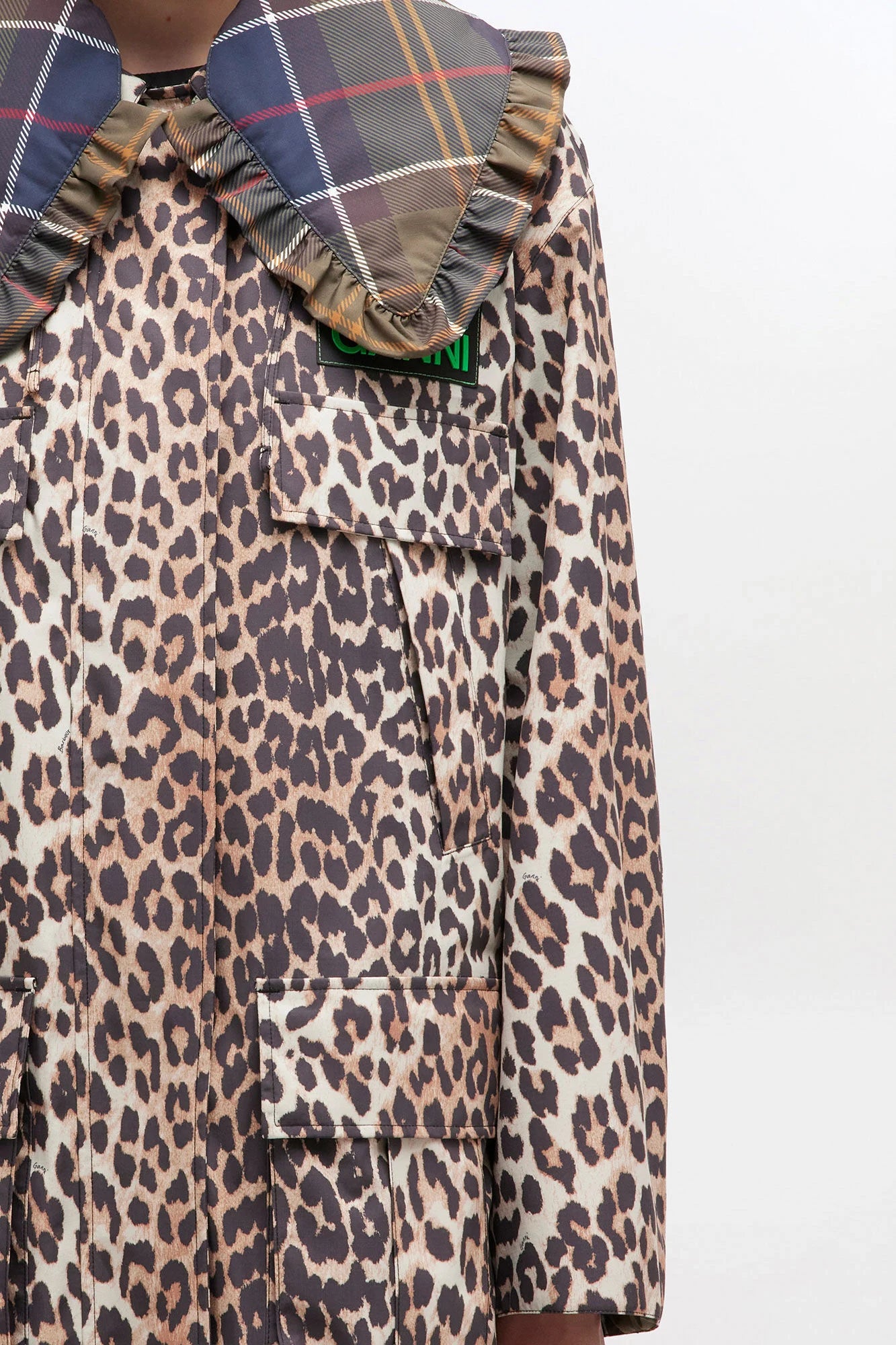 Barbour x GANNI Leopard Print Waterproof Parka Jacket Jackets &amp; Coats Barbour x GANNI