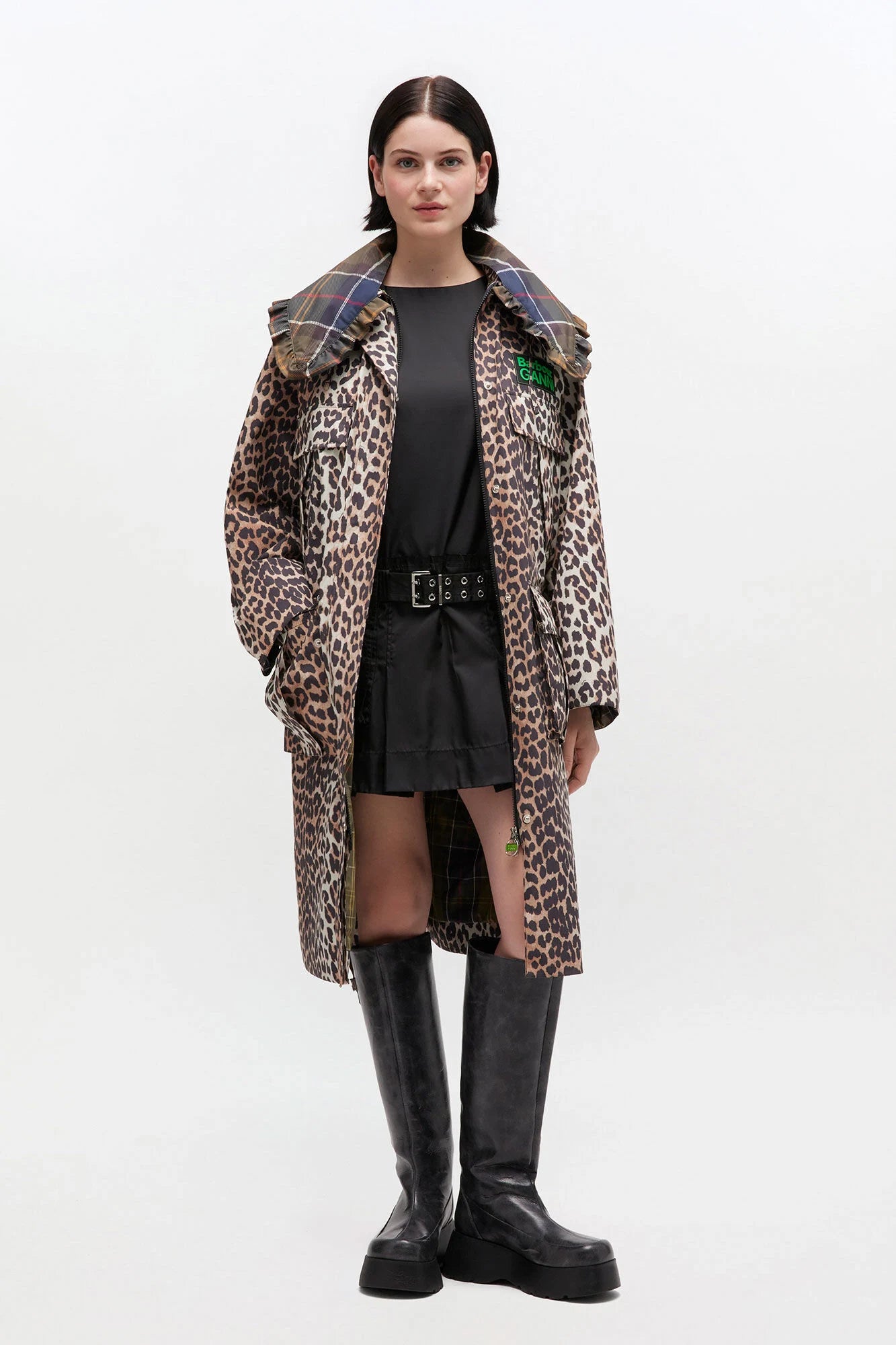 Barbour x GANNI Leopard Print Waterproof Parka Jacket Jackets & Coats Barbour x GANNI