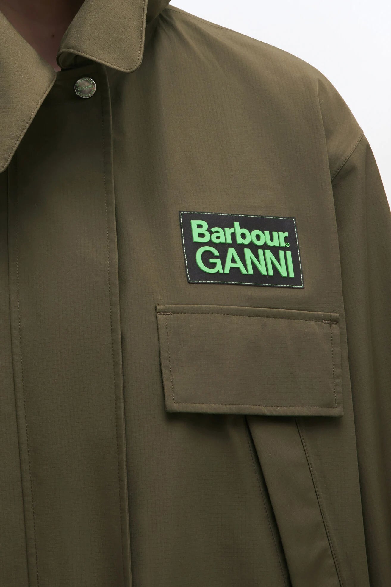 Barbour x GANNI Waterproof Parka Jacket Jackets &amp; Coats Barbour x GANNI