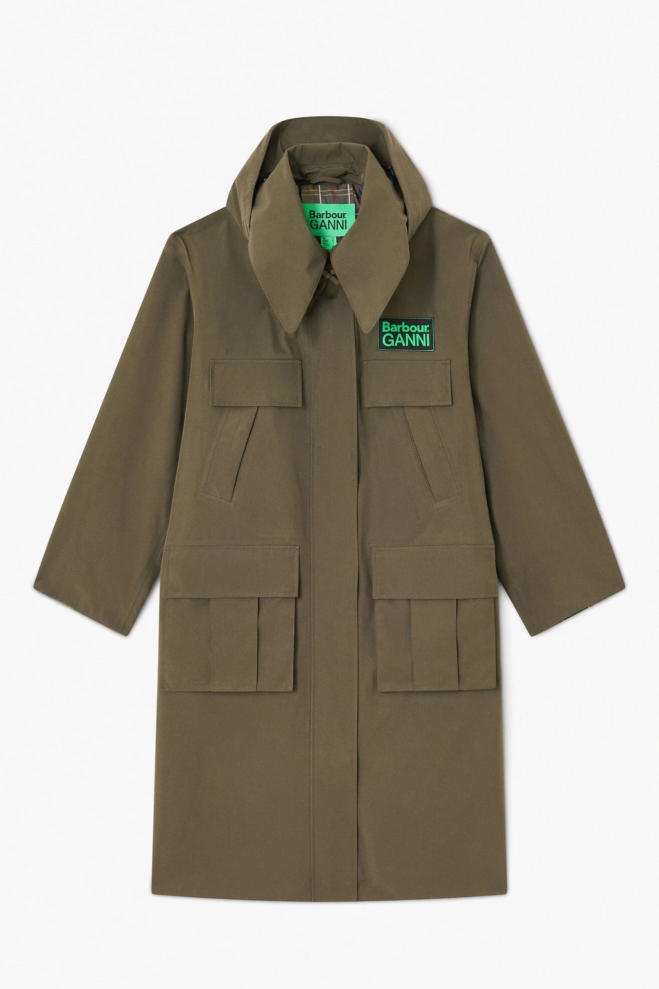 Barbour x GANNI Waterproof Parka Jacket Jackets &amp; Coats Barbour x GANNI