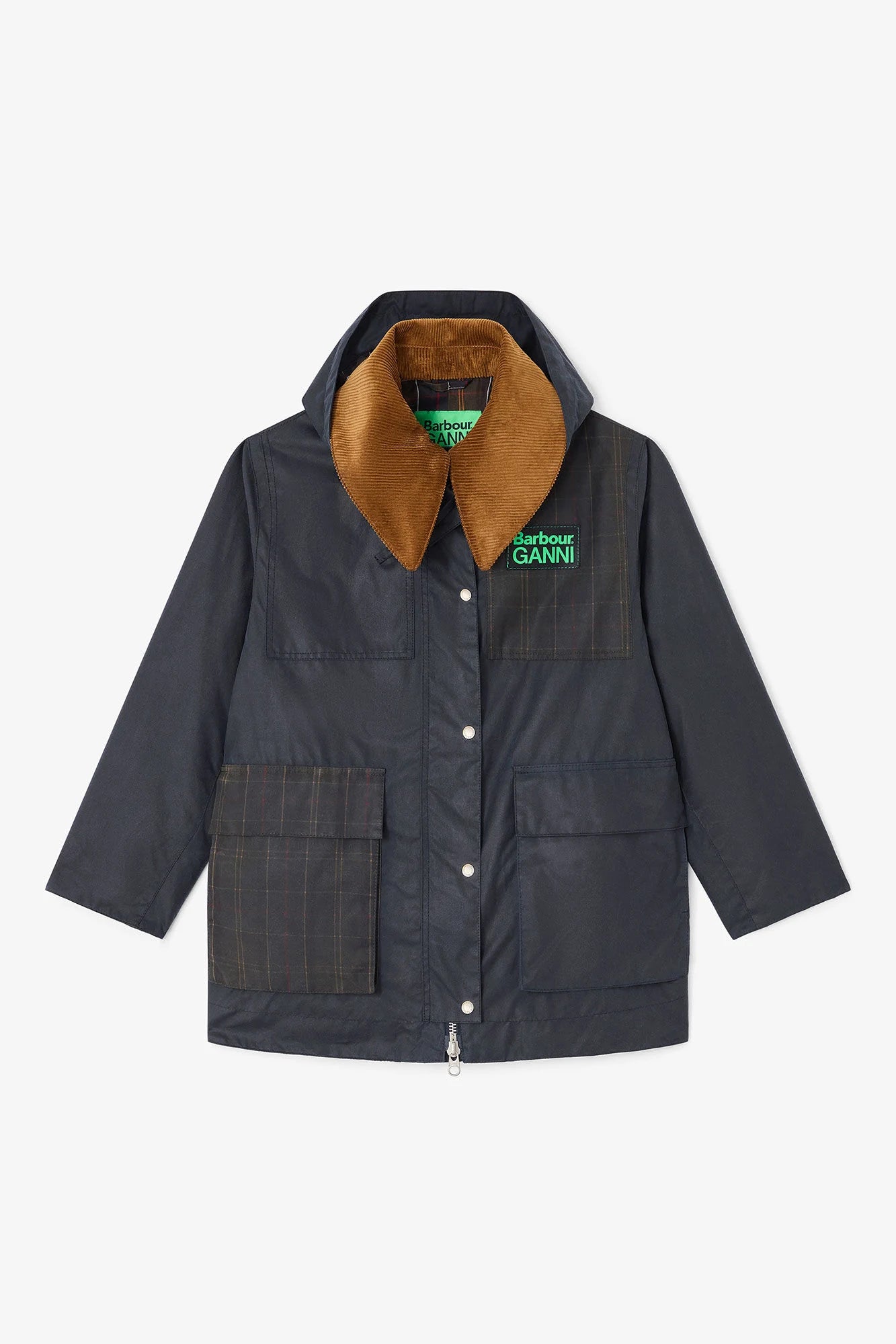 Barbour x GANNI Waxed Duffle Coat Jackets &amp; Coats Barbour x GANNI