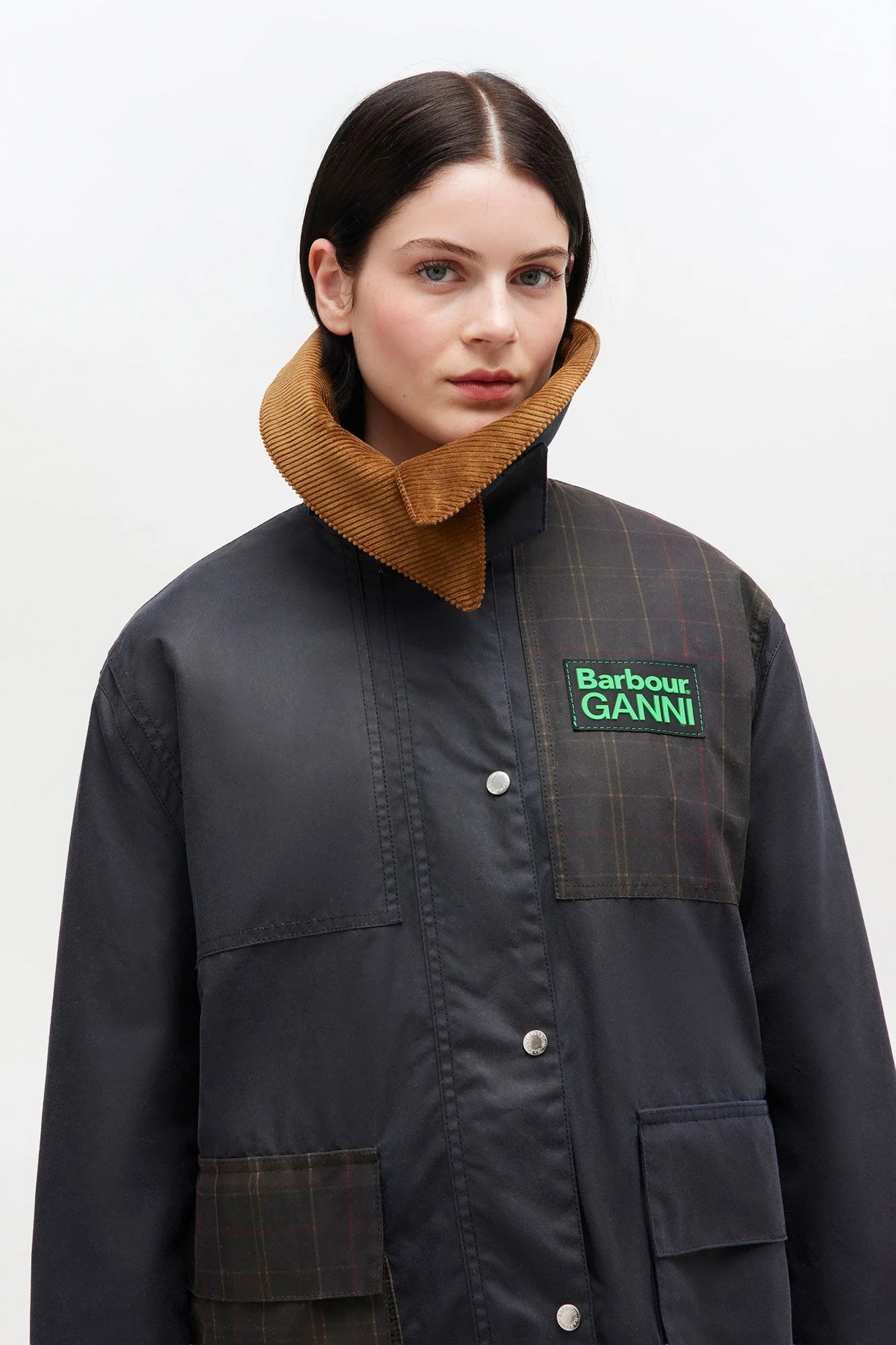 Barbour x GANNI Waxed Duffle Coat Jackets &amp; Coats Barbour x GANNI