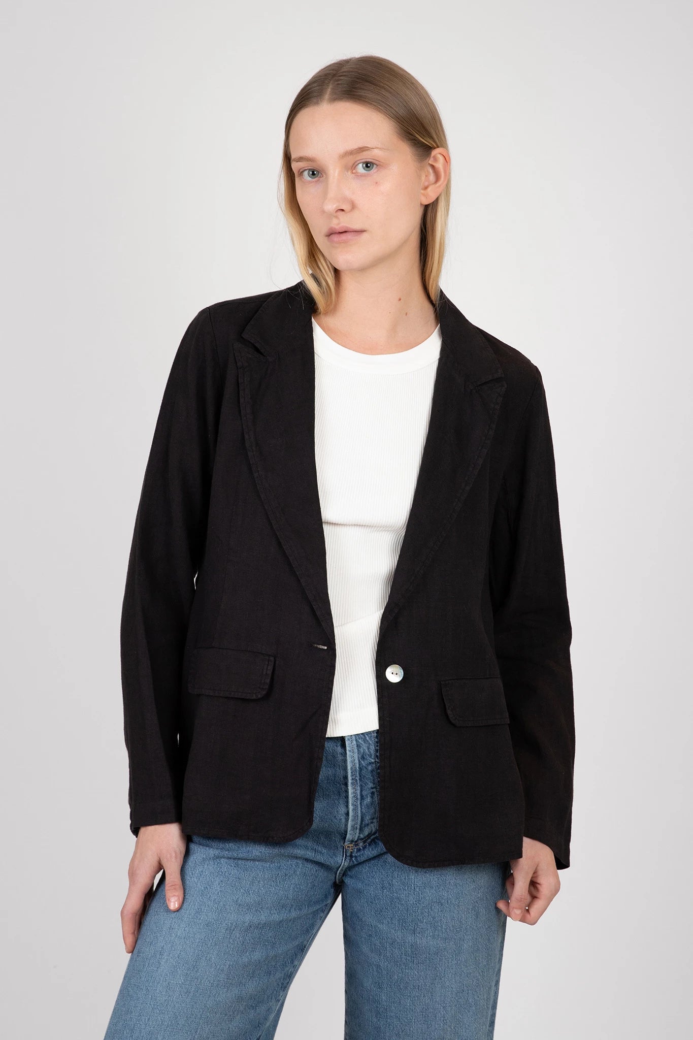 Easy Linen Longline Blazer Hill's Dry Goods