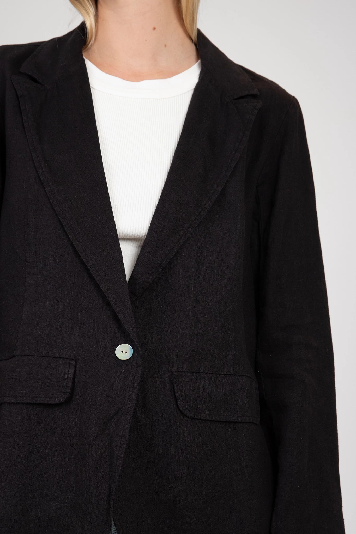 Easy Linen Longline Blazer Hill's Dry Goods