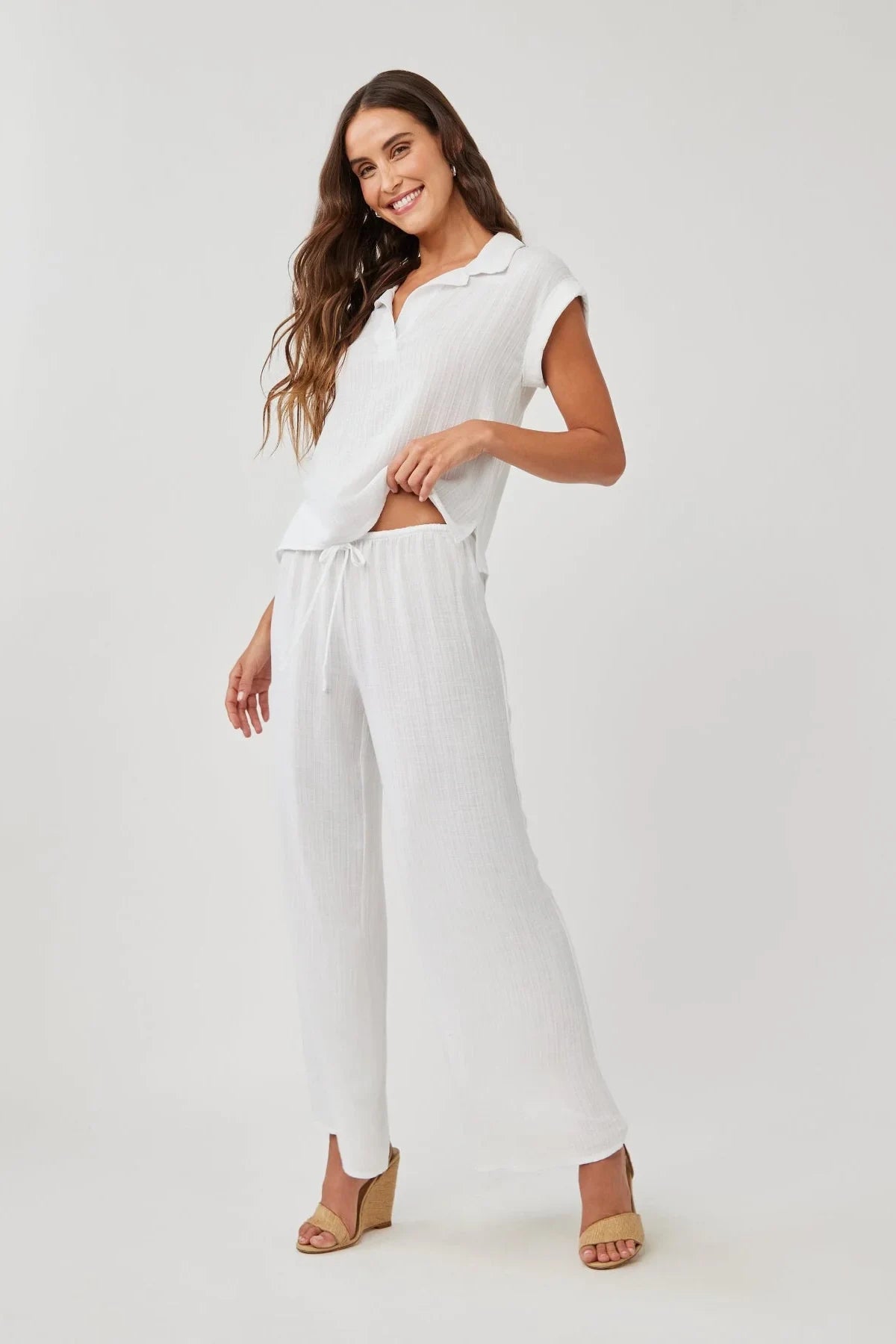 Cap Sleeve Henley Tops Bella Dahl