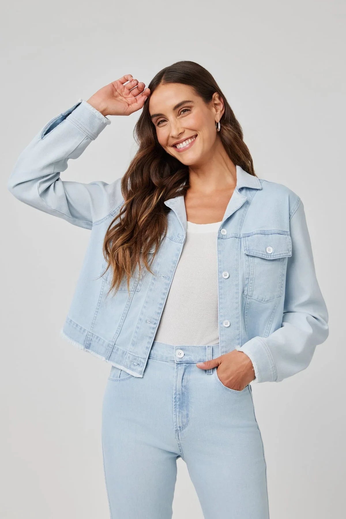 Coco Frayed Mix Denim Jacket Jackets & Coats Bella Dahl