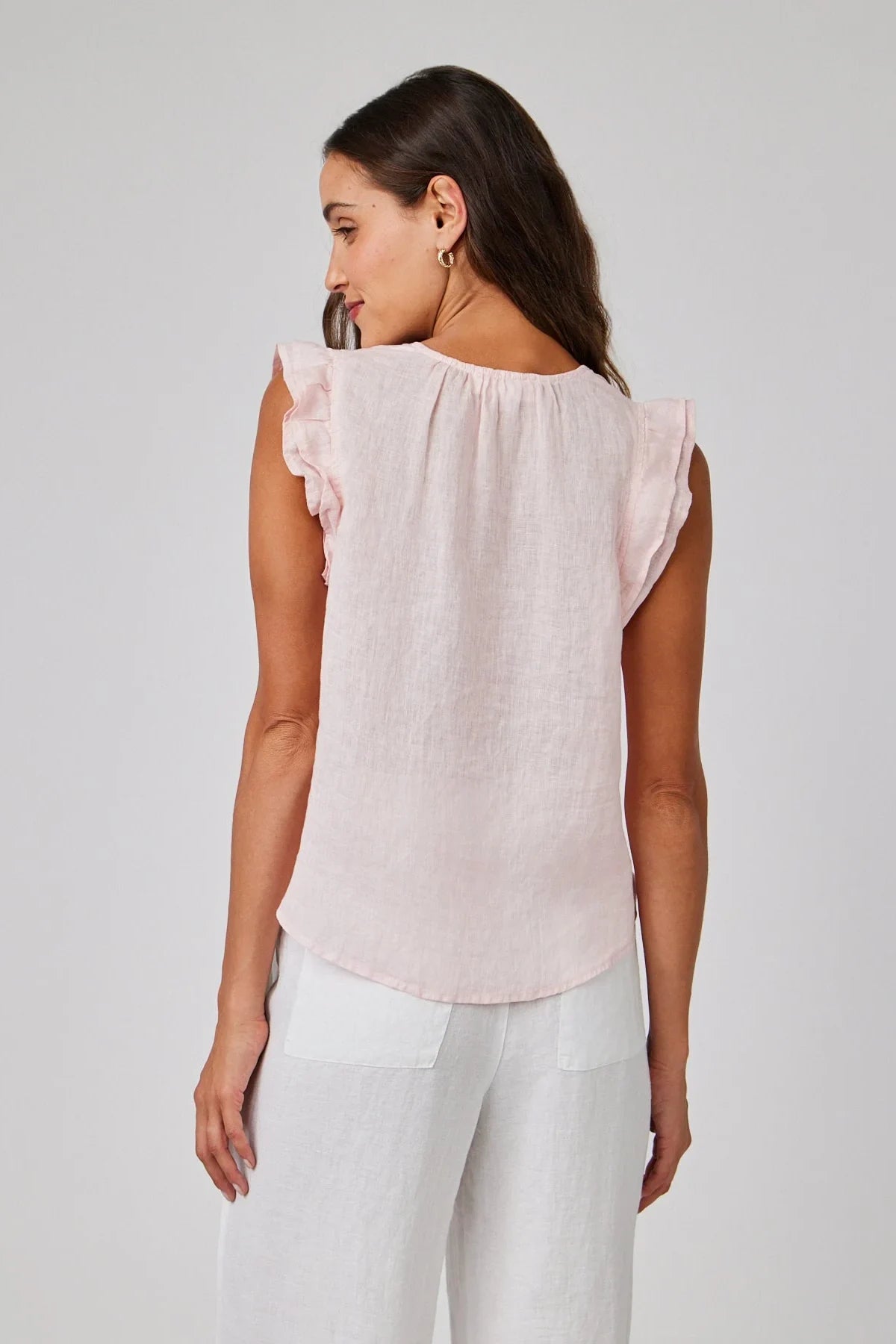 Linen Ruffle Sleeve Top Tops Bella Dahl