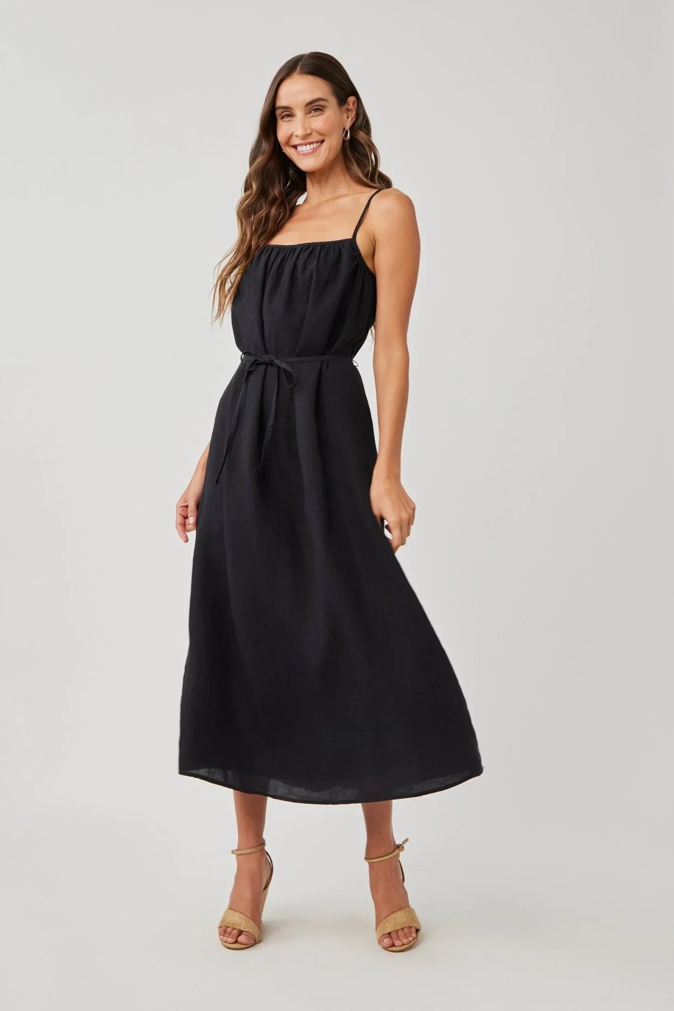 Linen Shirred Maxi Dress Dresses Bella Dahl