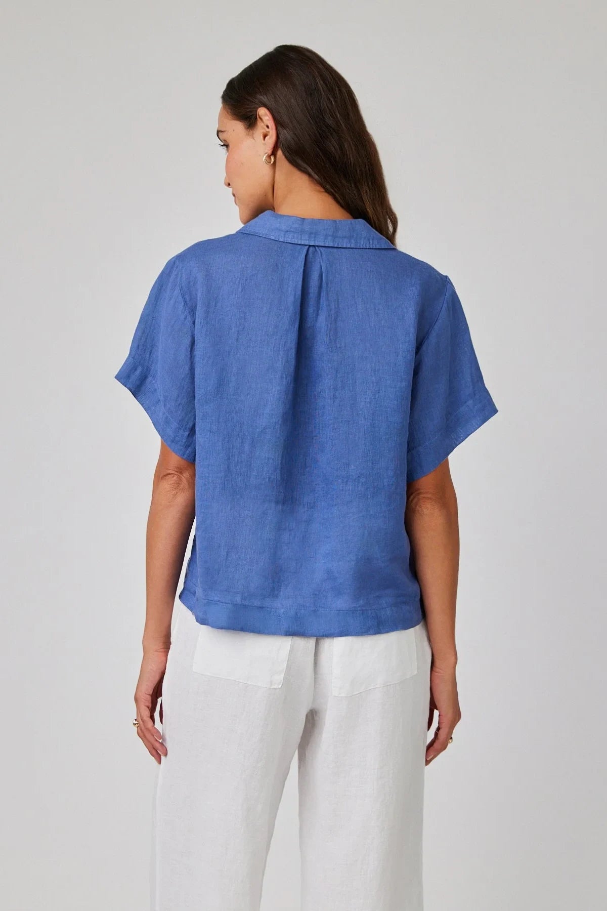 Linen Short Sleeve Flowy Button Down Tops Bella Dahl