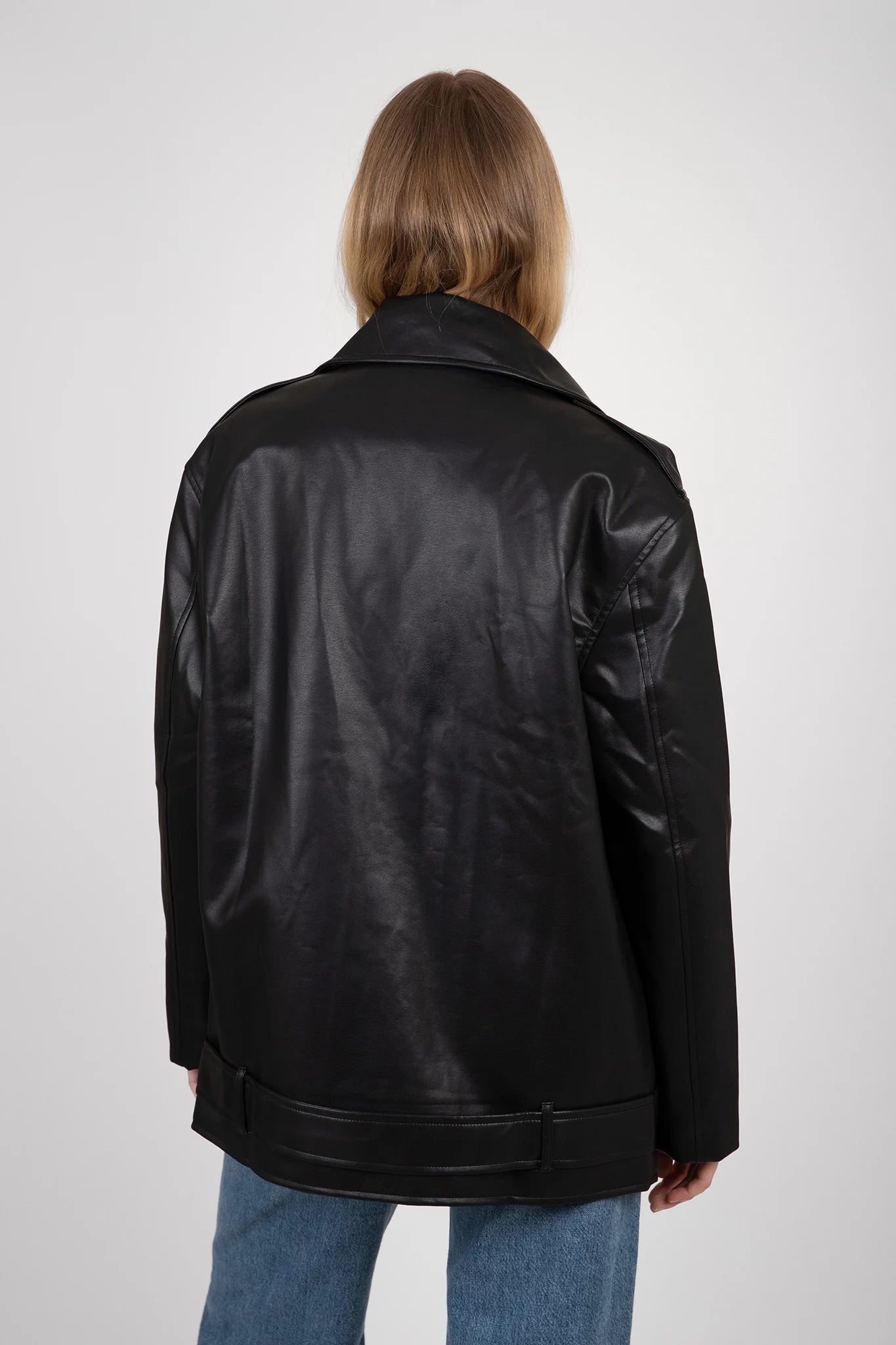 &quot;Florence&quot; Vegan Leather Moto Jacket Jackets &amp; Coats Brunette the Label   
