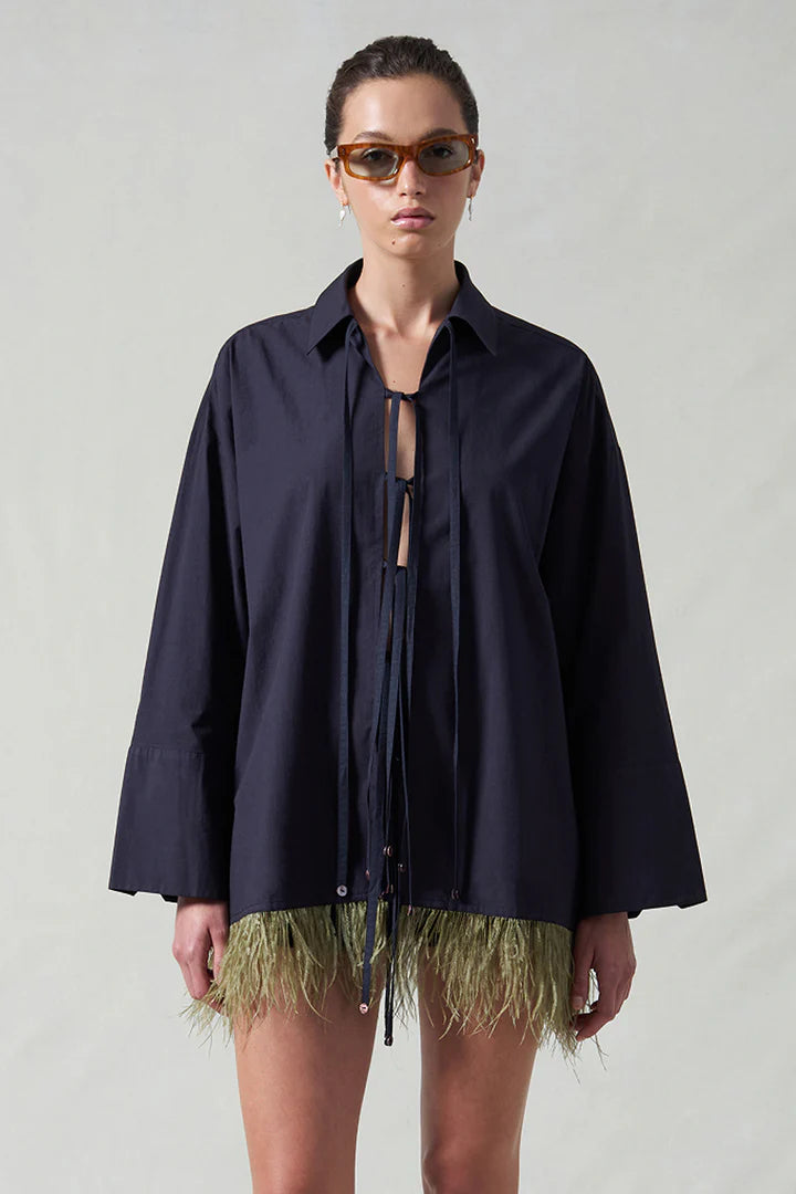 Shoelace Feather LS Shirt Shirts &amp; Tops Chan Luu