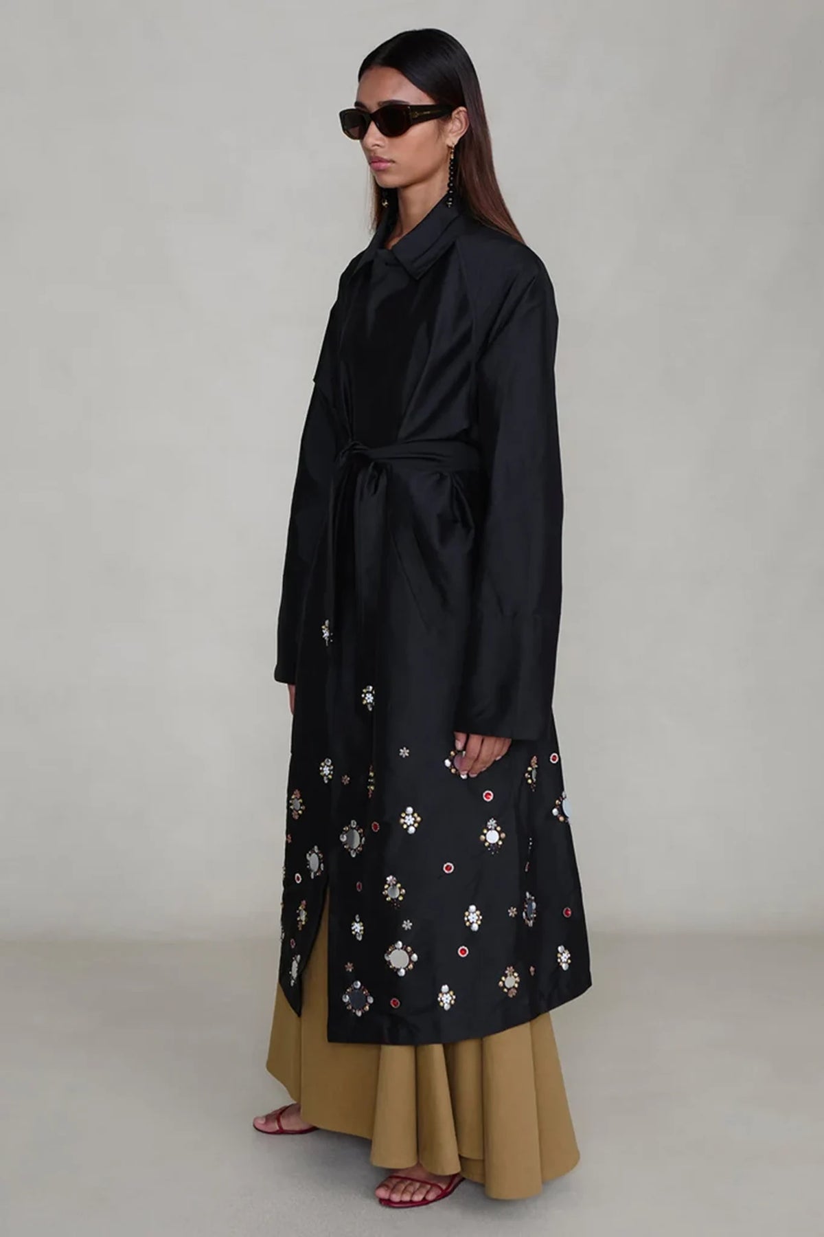 Techno Taffeta Sequin Trench Coat Jackets &amp; Coats Chan Luu
