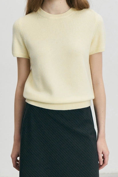 Half Sleeve Knit Top Dunst