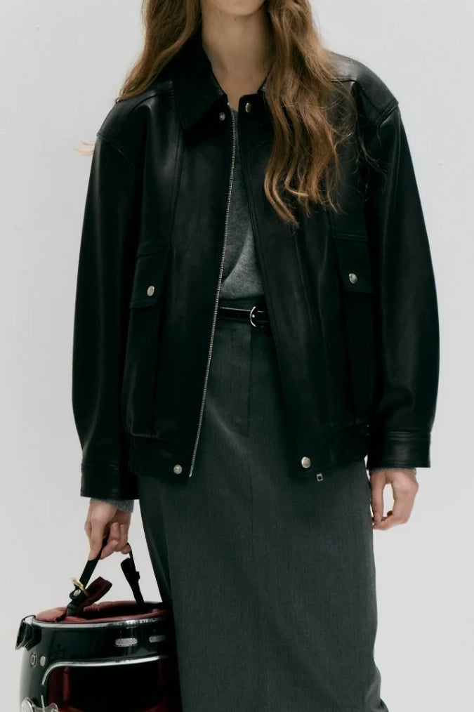 Unisex Oversized Vintage Leather Blouson Jackets &amp; Coats Dunst