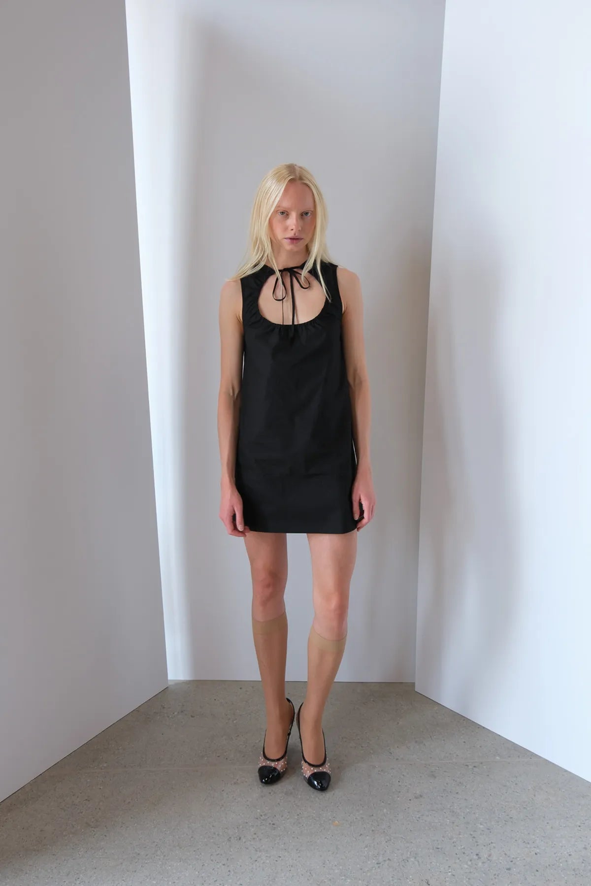 Eloise Tie Neck Dress Dresses Geel