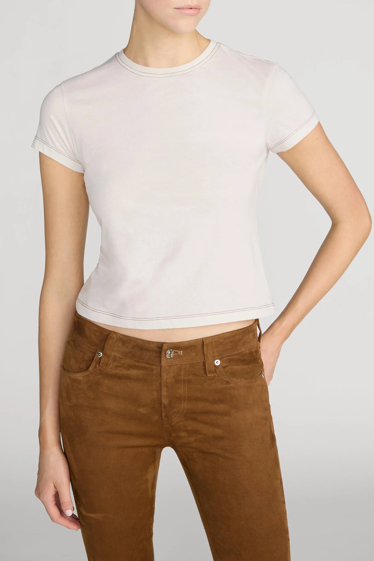 The Contrast Stitch Baby Tee T-Shirts &amp; Tanks Frame