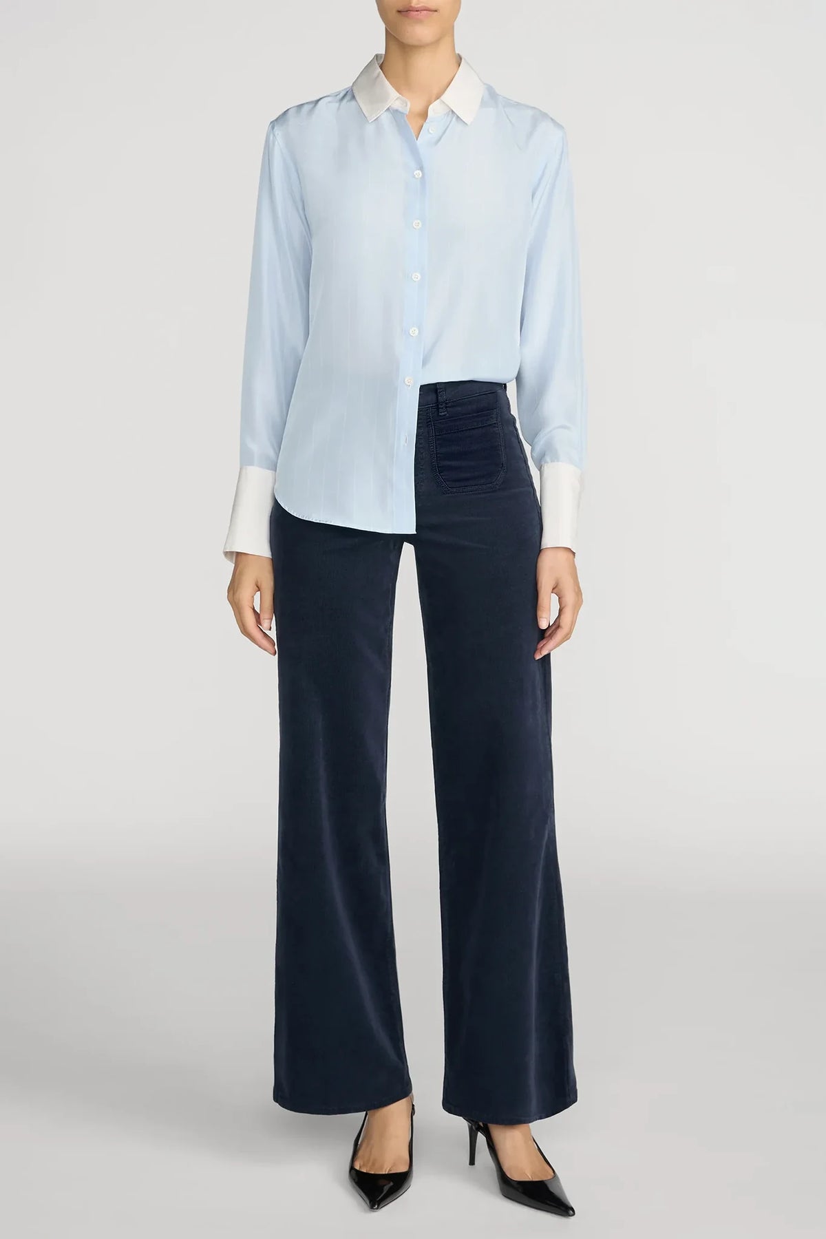Le Slim Palazzo Modernist Pocket Corduroy Pants Frame