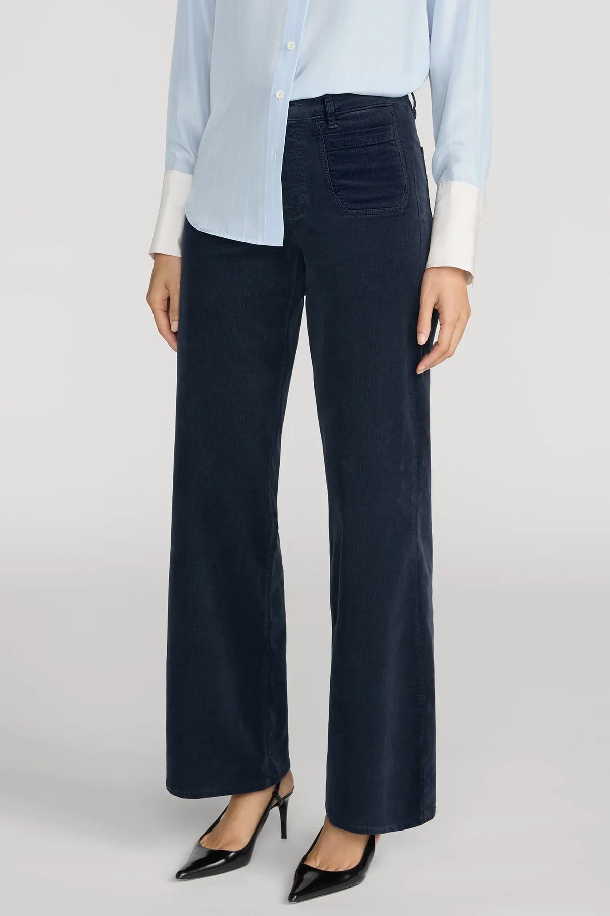Le Slim Palazzo Modernist Pocket Corduroy Pants Frame