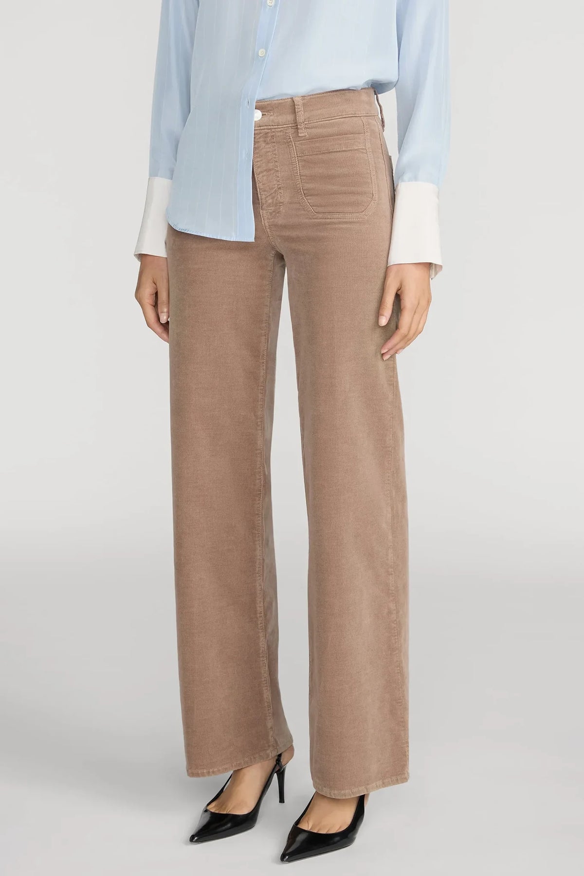 Le Slim Palazzo Modernist Pocket Corduroy Pants Frame
