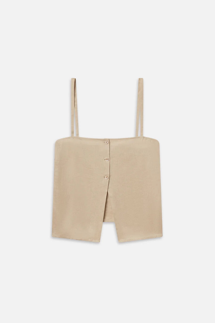 The Linen Button Cami T-Shirts &amp; Tanks FRAME