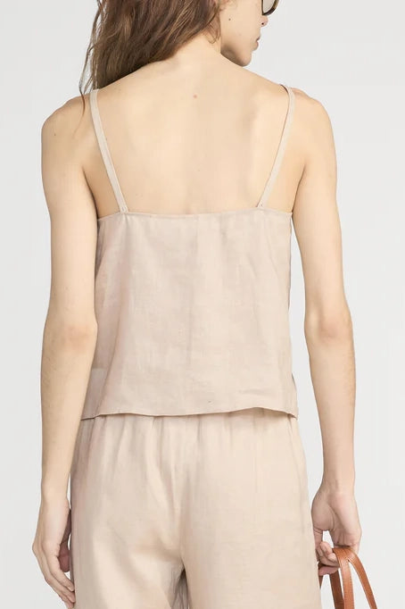 The Linen Button Cami T-Shirts &amp; Tanks FRAME