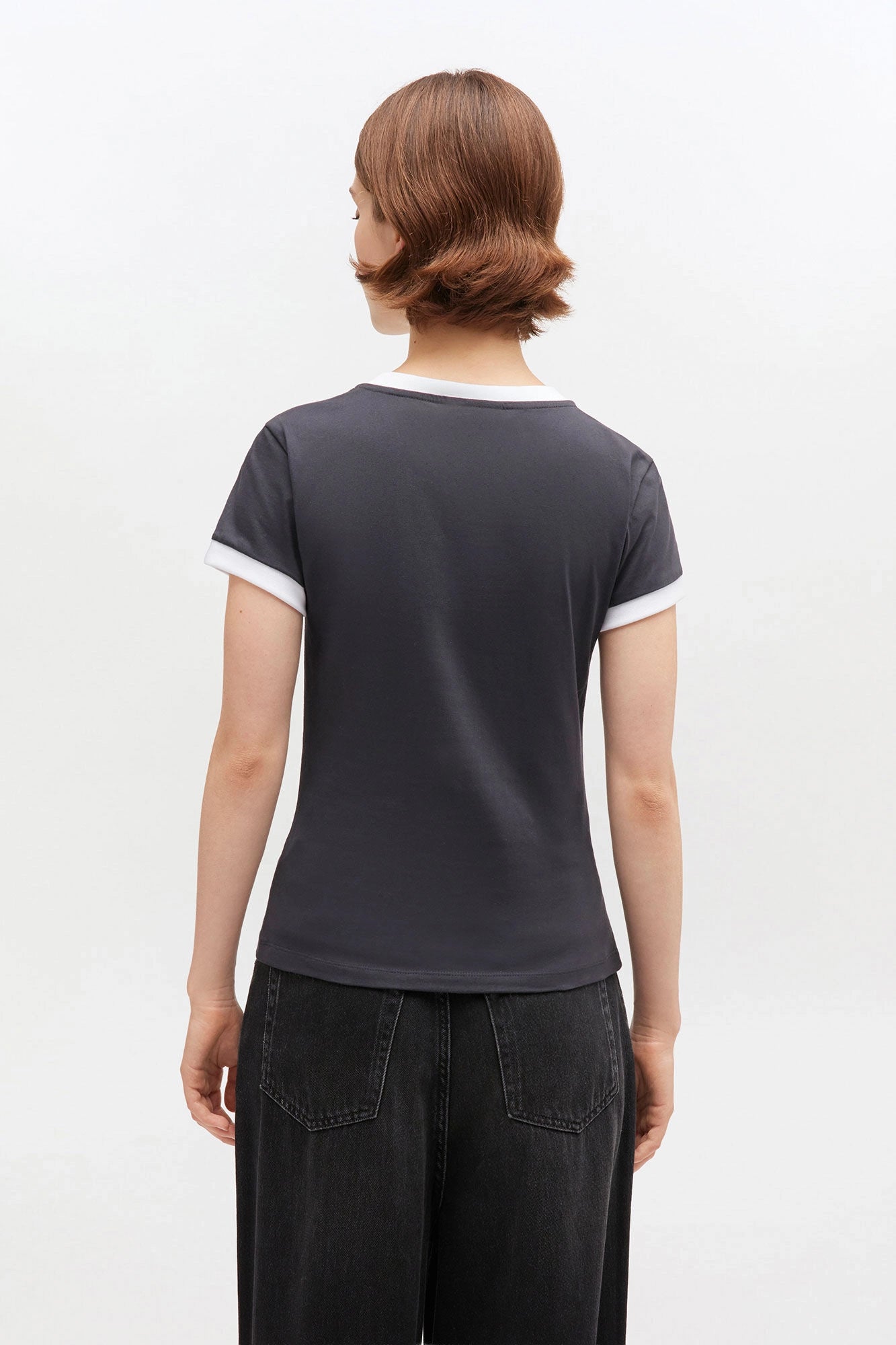 Black Cropped Teddy T-shirt Tops Ganni