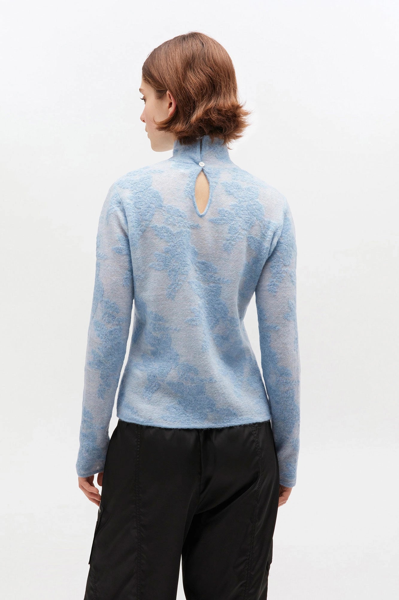Blue Sheer Turtleneck Sweaters & Knits Ganni