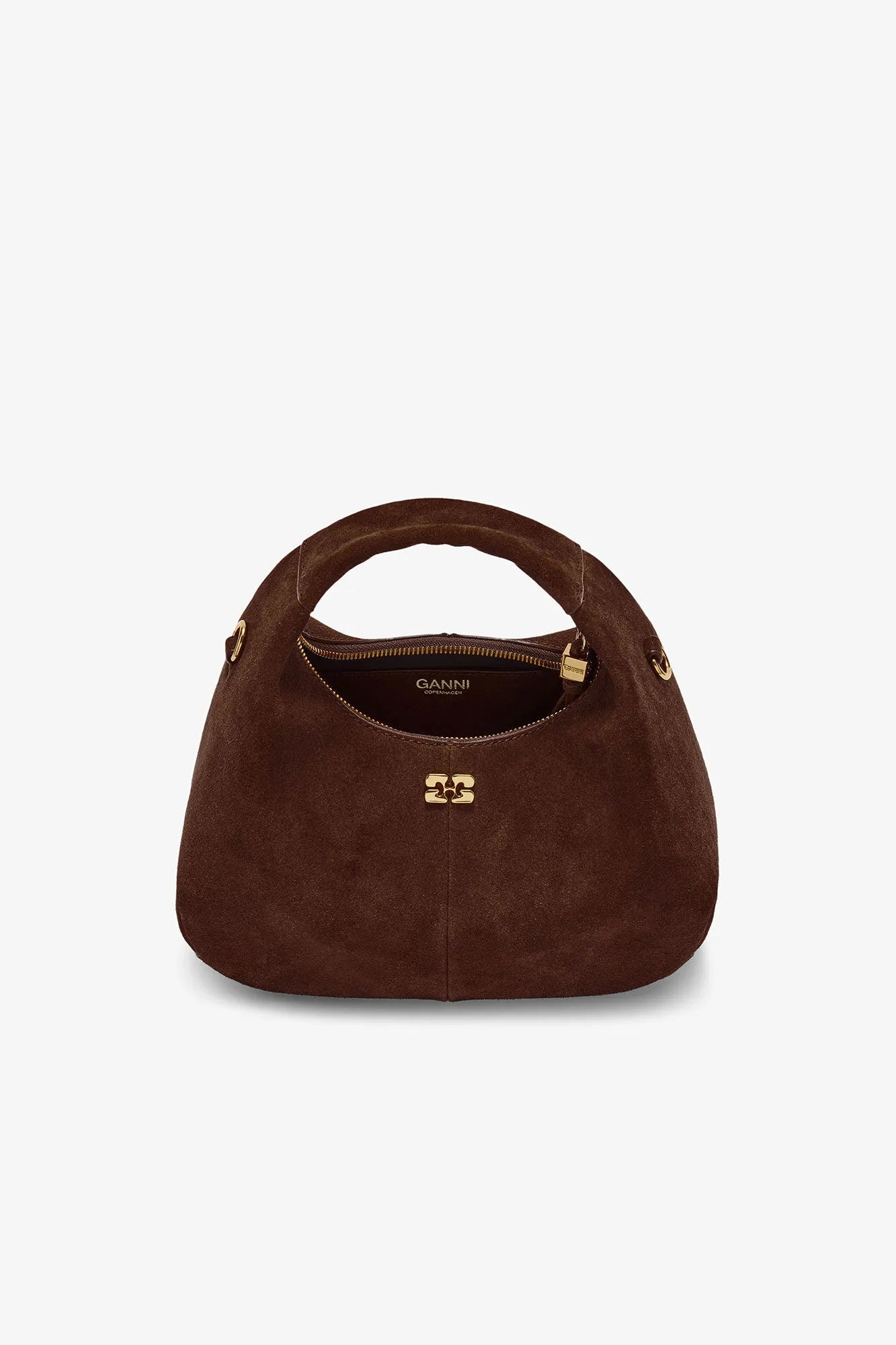 Brown Suede Mini Hobo Bag Accessories Ganni