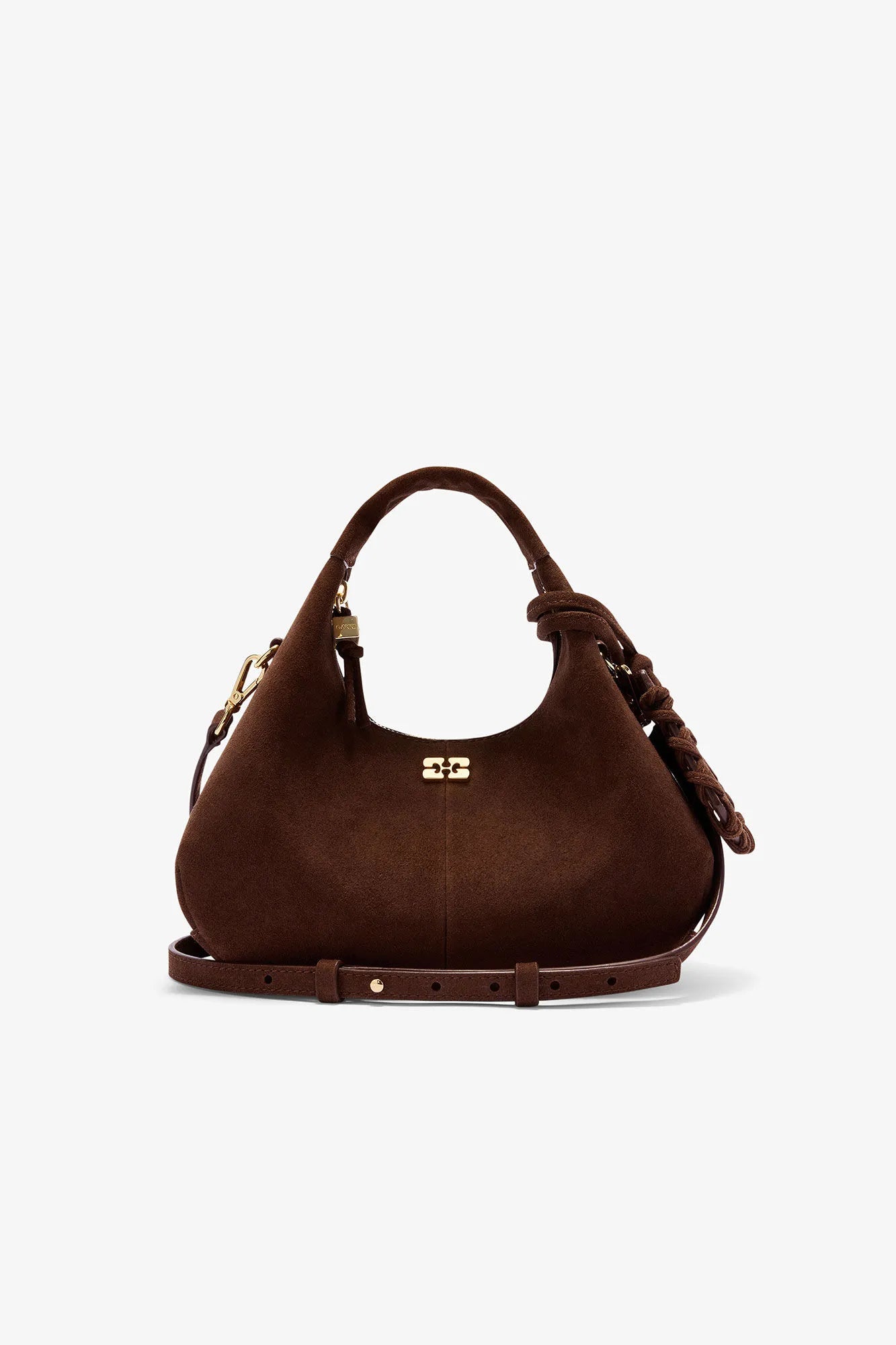 Brown Suede Mini Hobo Bag Accessories Ganni