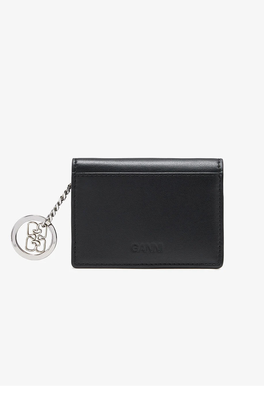 Card Holder in Blue With Flap and Dog Accessories Ganni