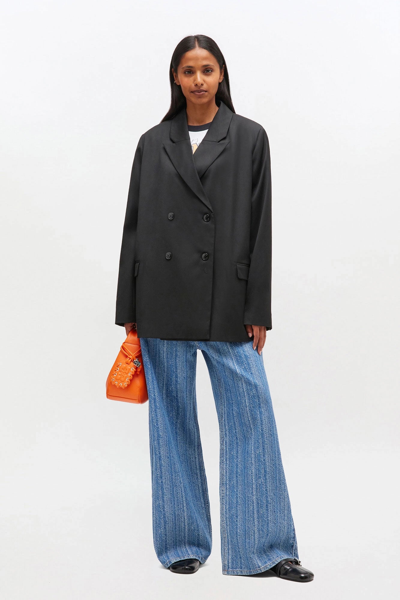 Double-breasted Wool Blazer Jackets &amp; Coats Ganni