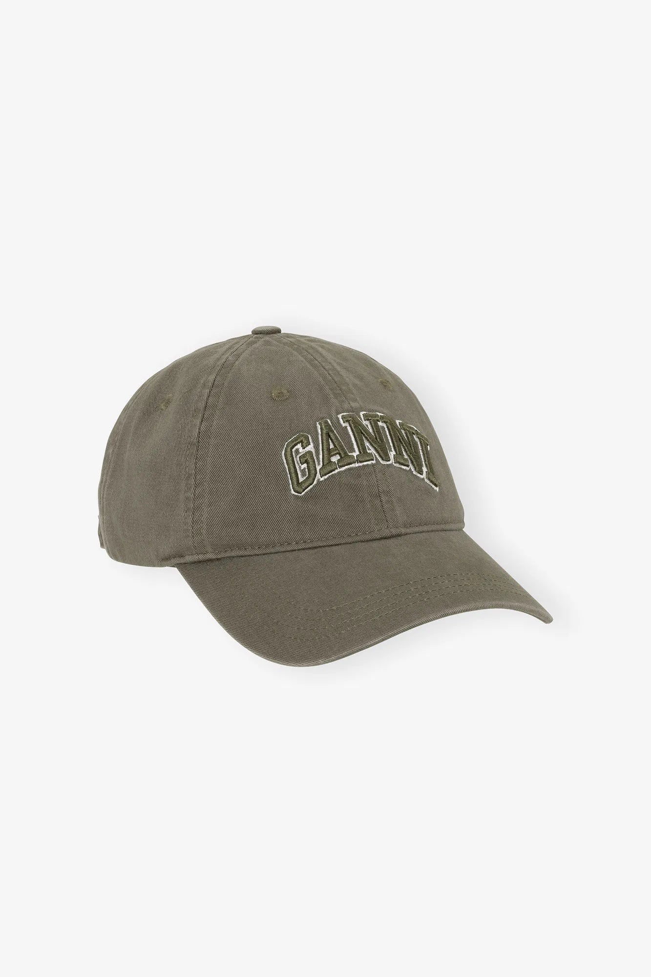 Green Canvas Cap Accessories Ganni