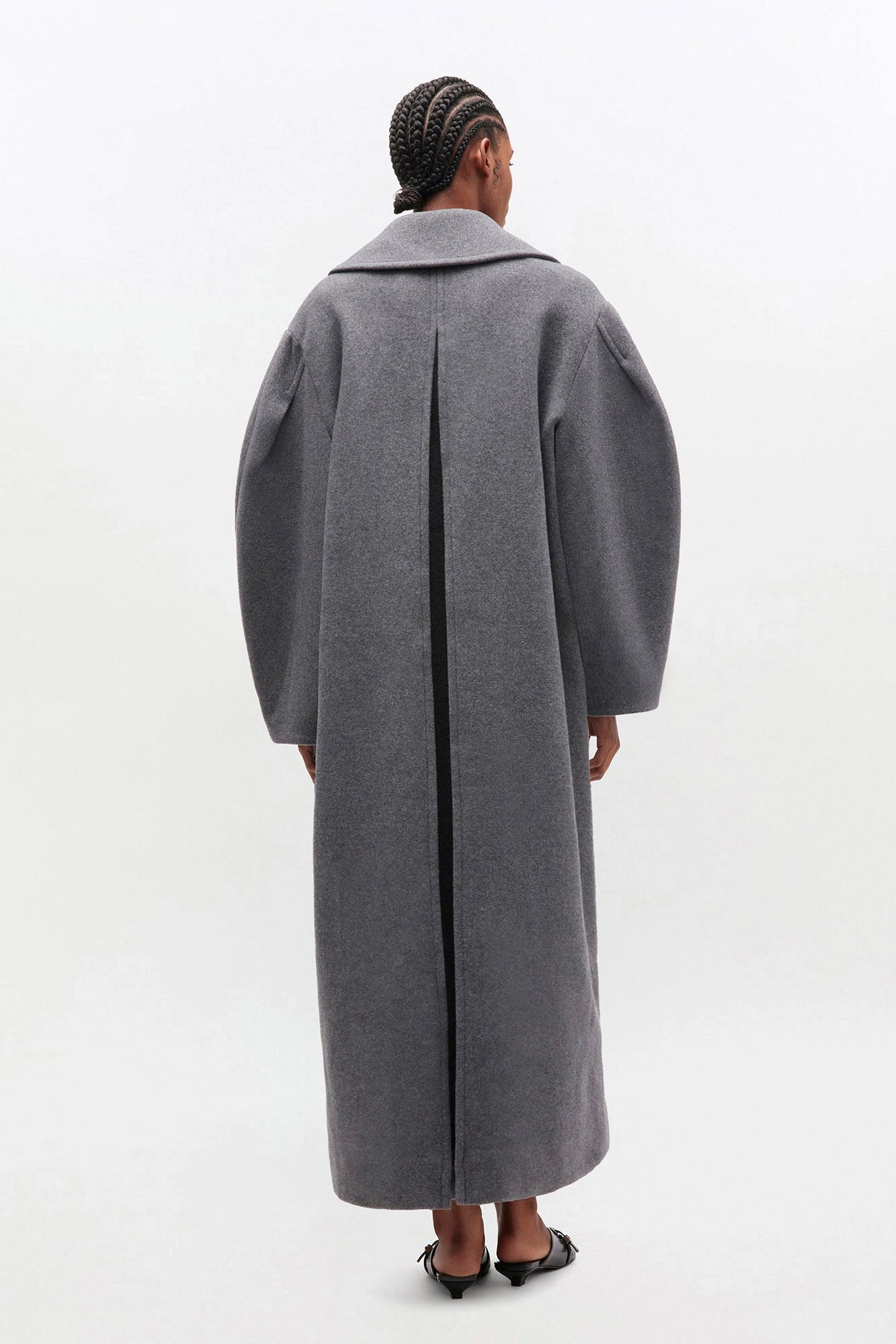 Grey Wool Peacoat Oversized Jackets & Coats Ganni