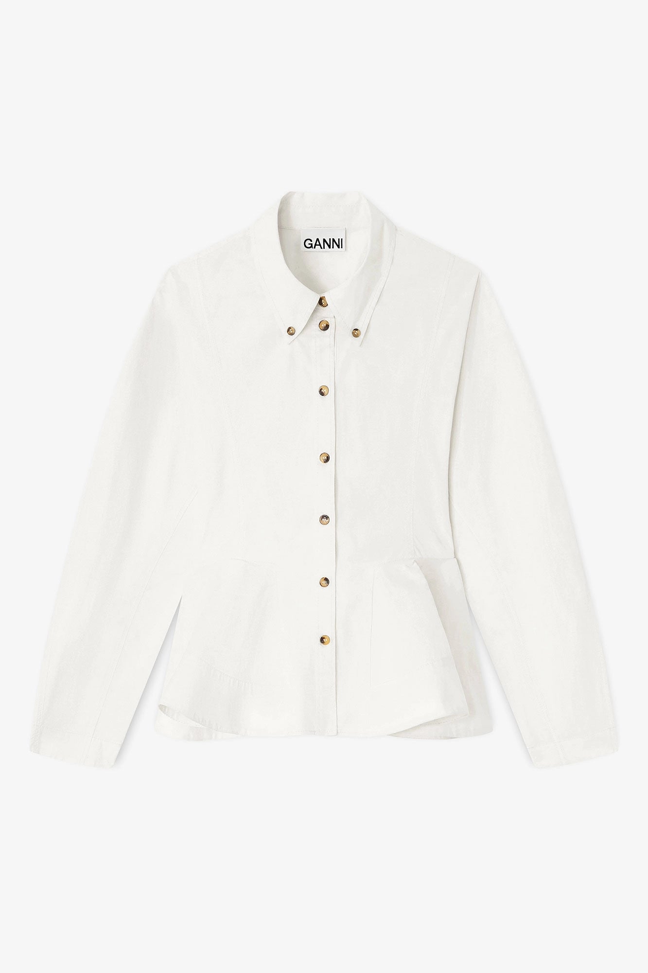 Ivory Peplum Shirt Tops Ganni