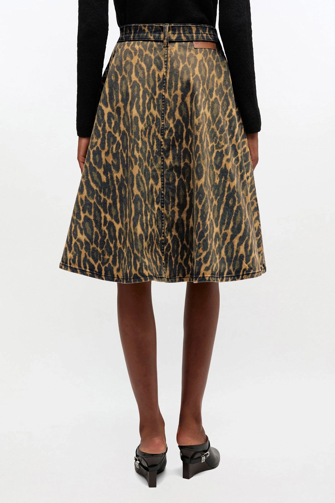 Leopard Denim Wrap Skirt Skirts Ganni