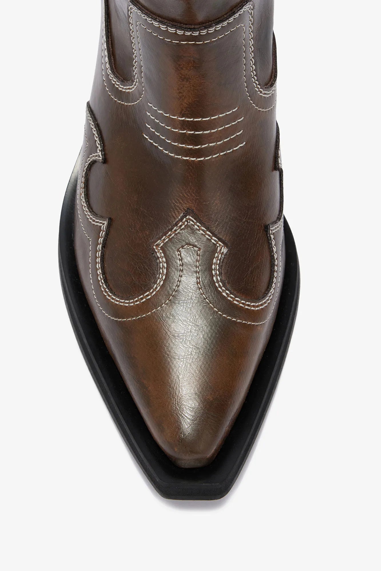 Low Shaft Embroidered Western Boots Footwear Ganni