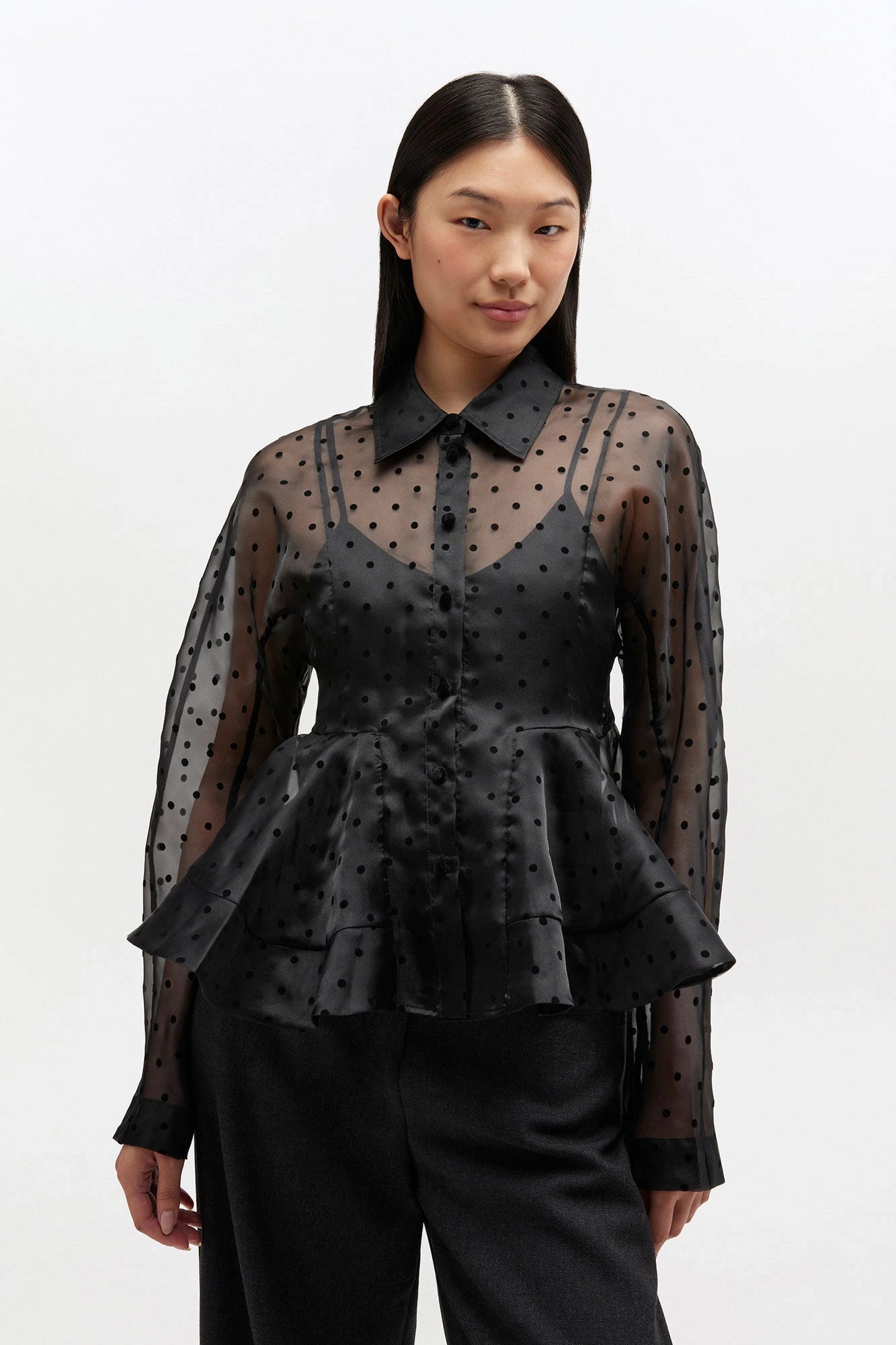 Organza Peplum Shirt Tops Ganni